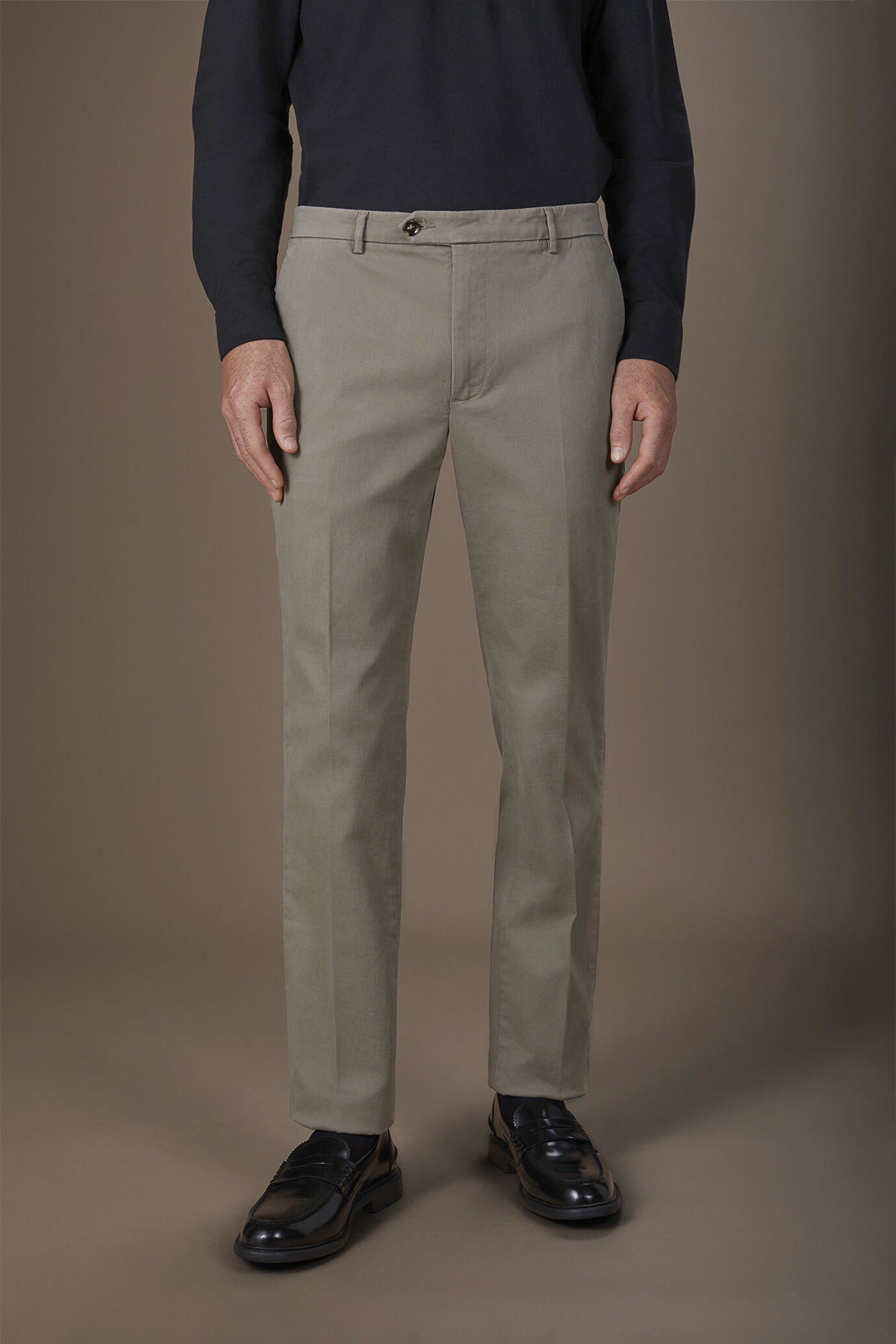 Pantalone uomo chino classico costruzione twill elasticizzato regular fit
