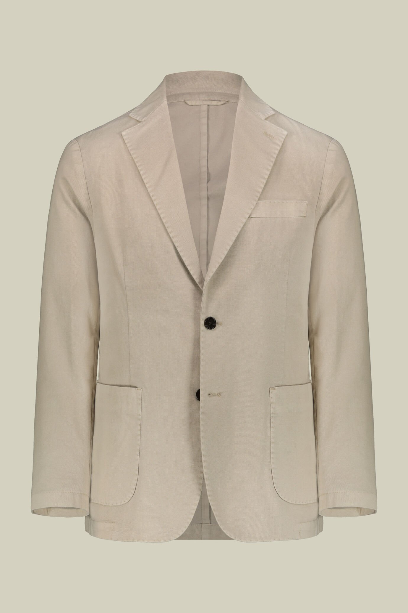 Veste droite homme non doublée avec poches plaquées, de couleur unie, coupe régulière image number 0