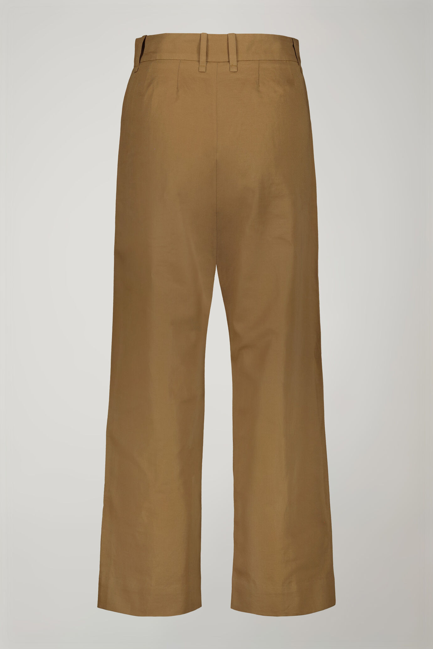 Pantalone donna a gamba larga misto lino e cotone regular fit image number 4