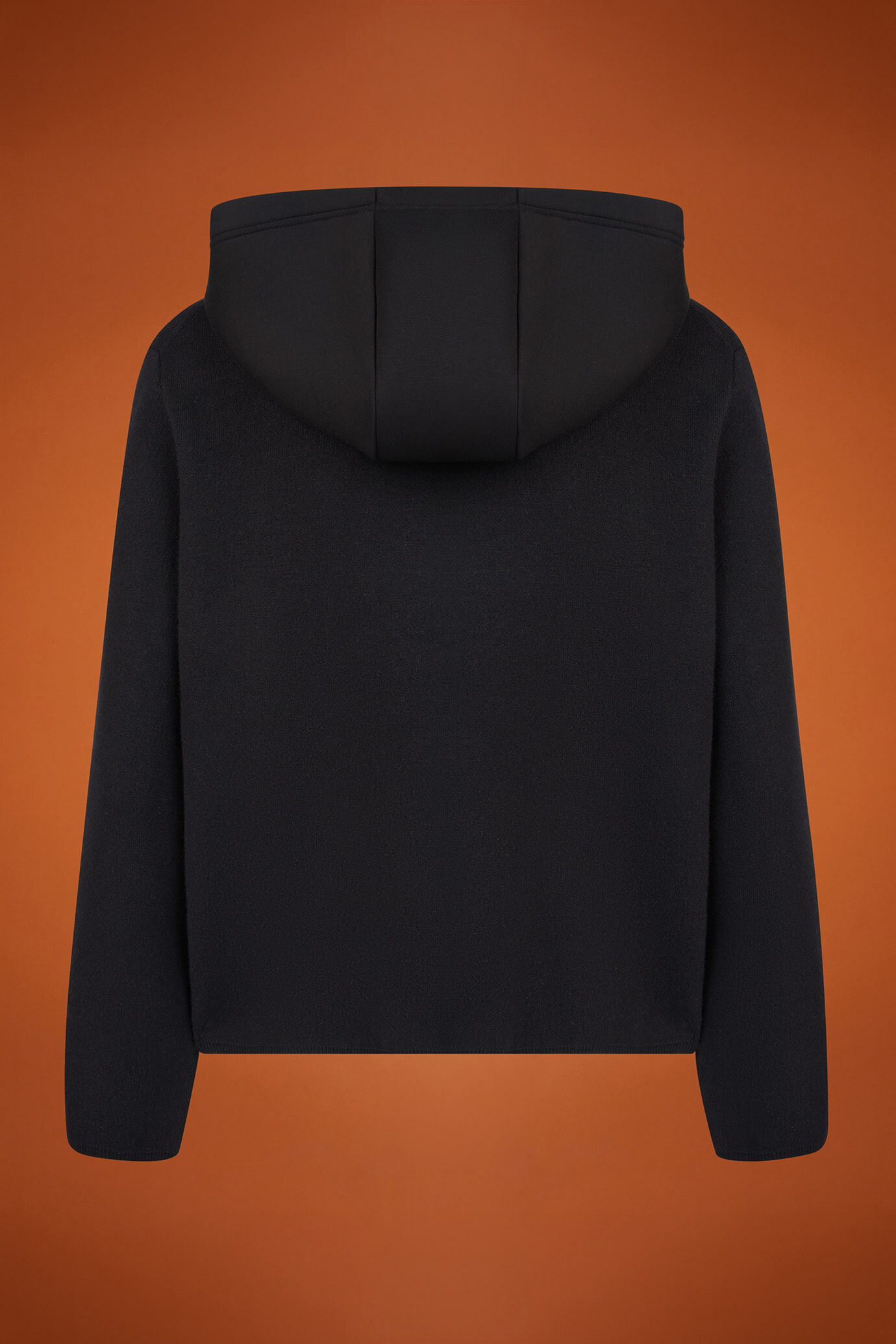 Maglia donna tinta unita con cappuccio in neoprene e logo ricamato regular fit image number 6