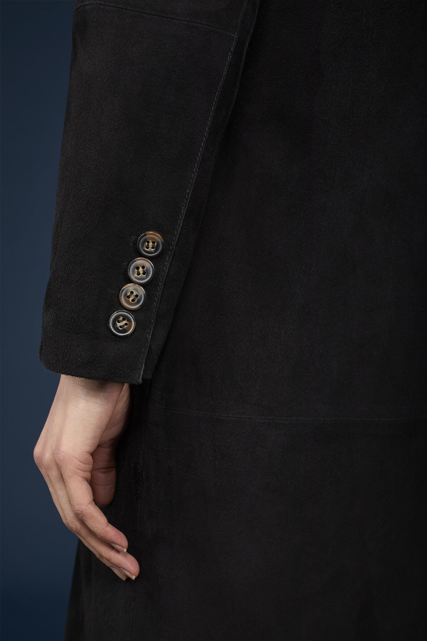 Cappotto donna 100% vera pelle scamosciata regular fit image number 3