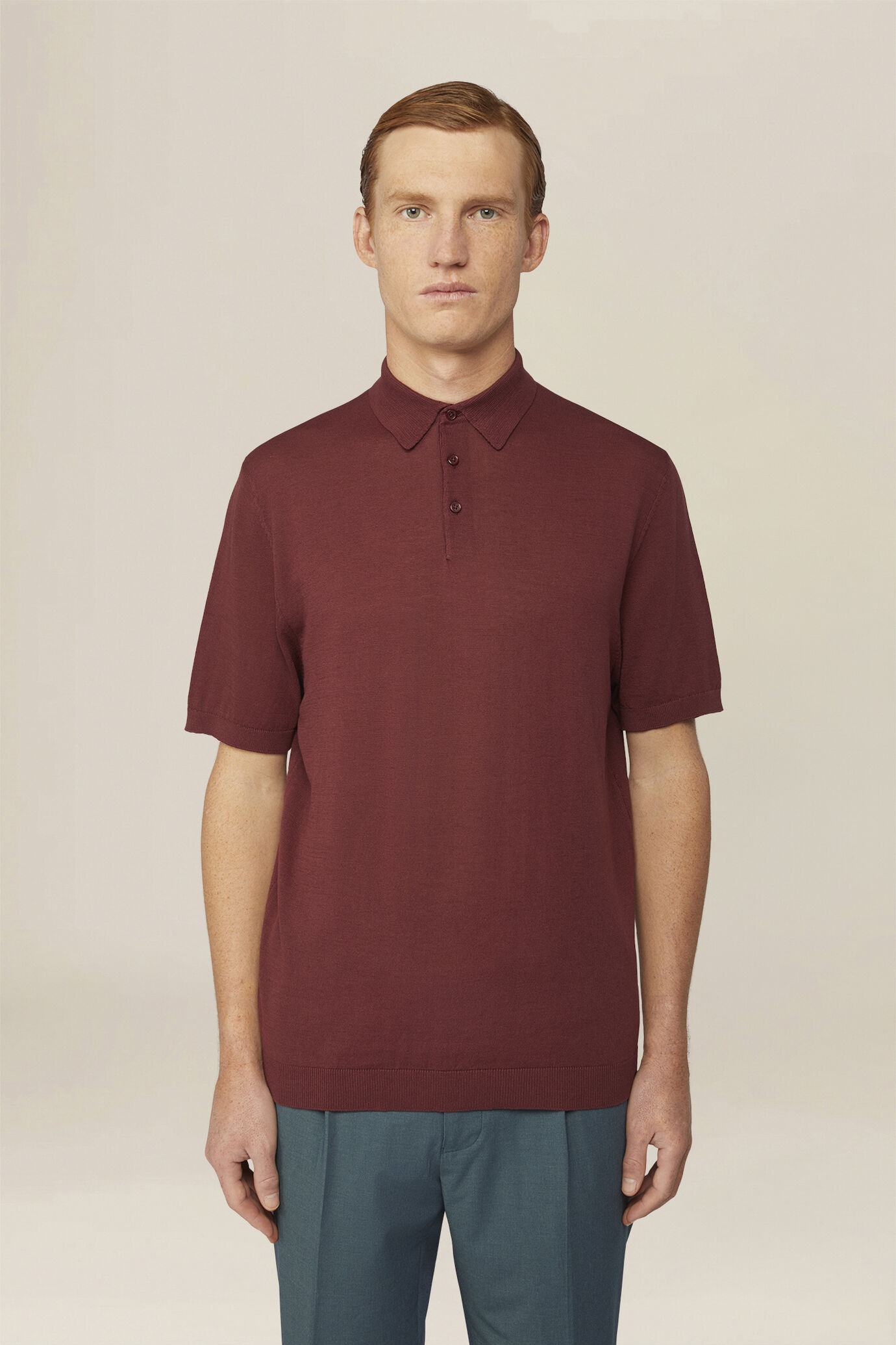 Polo uomo a maglia in 100% cotone regular fit image number 0