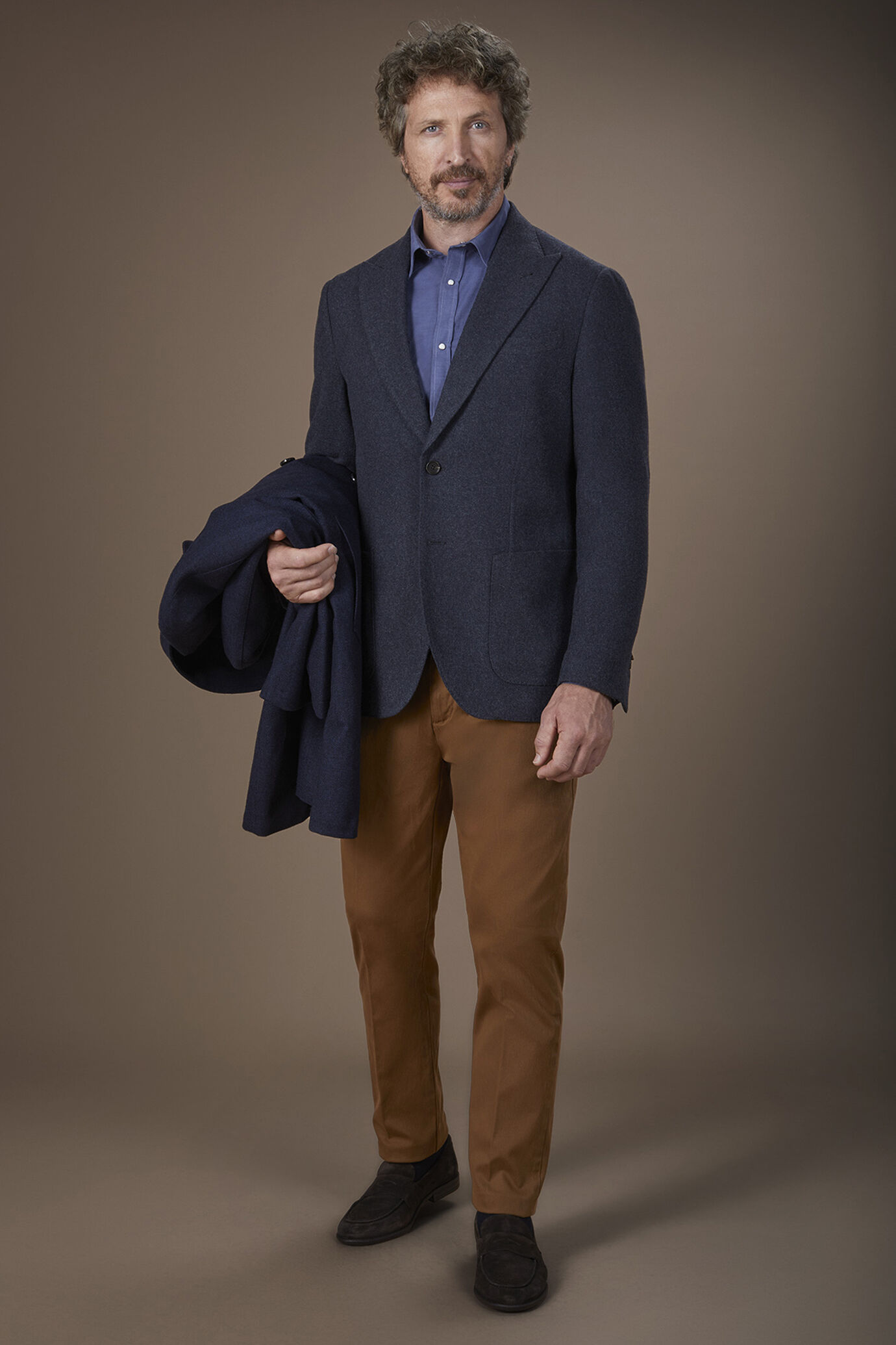Giacca uomo monopetto misto lana e disegno Herringbone regular fit