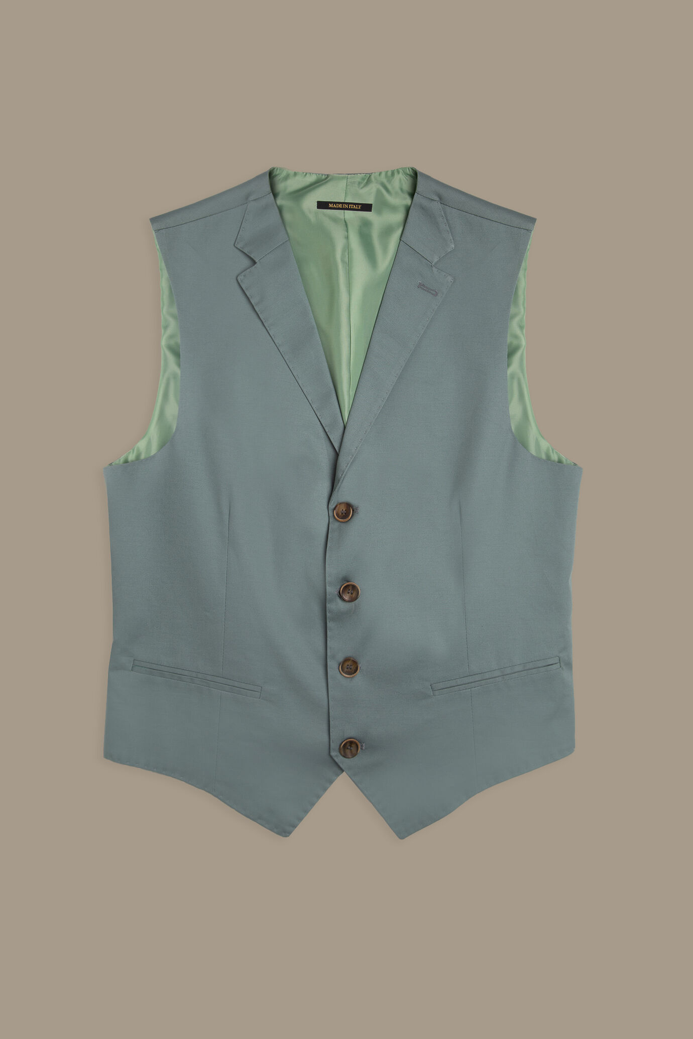 Gilet monopetto con rever in cotone stretch made in italy image number 0