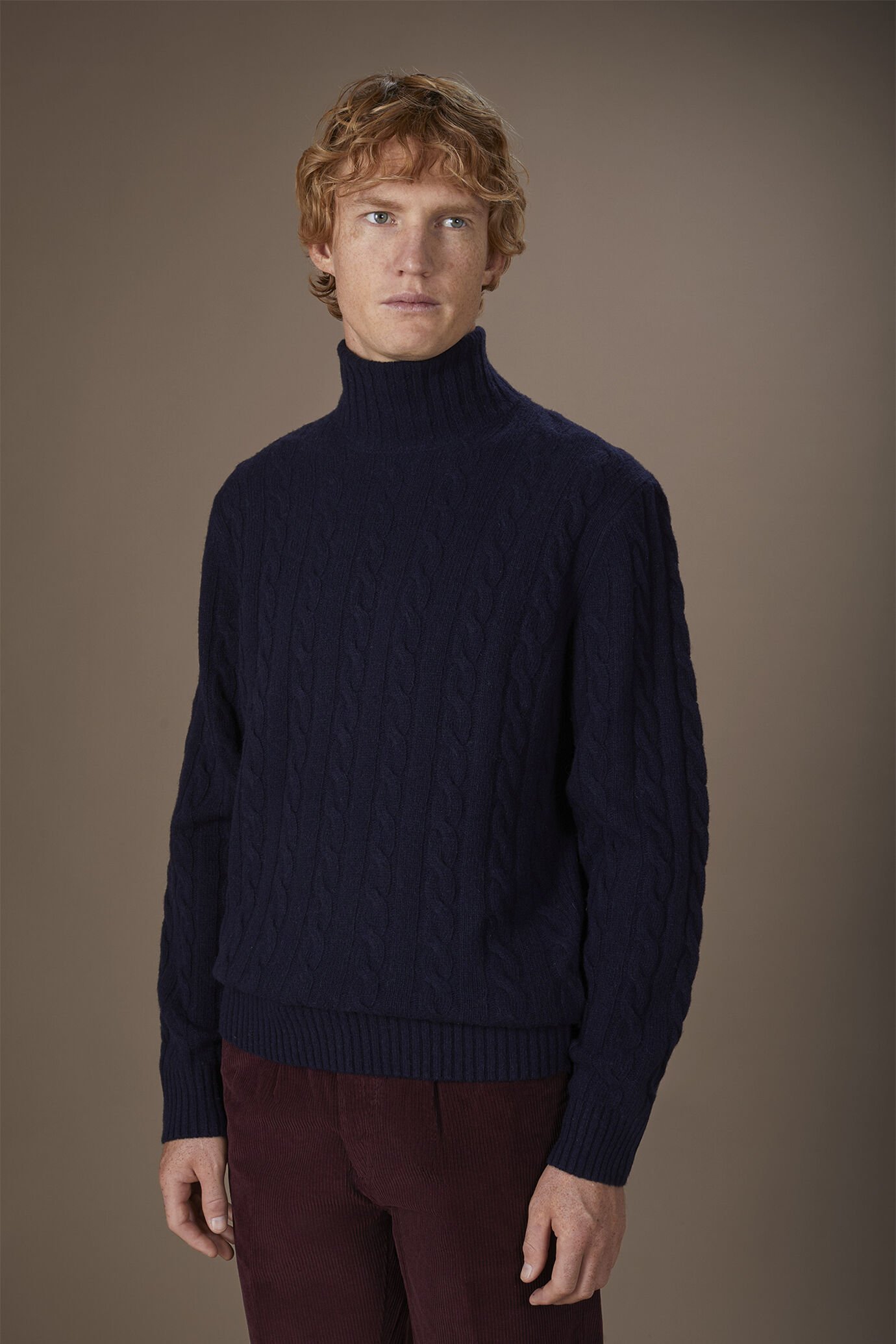 Men's lambswool high neck jumper in a regular fit image number 0