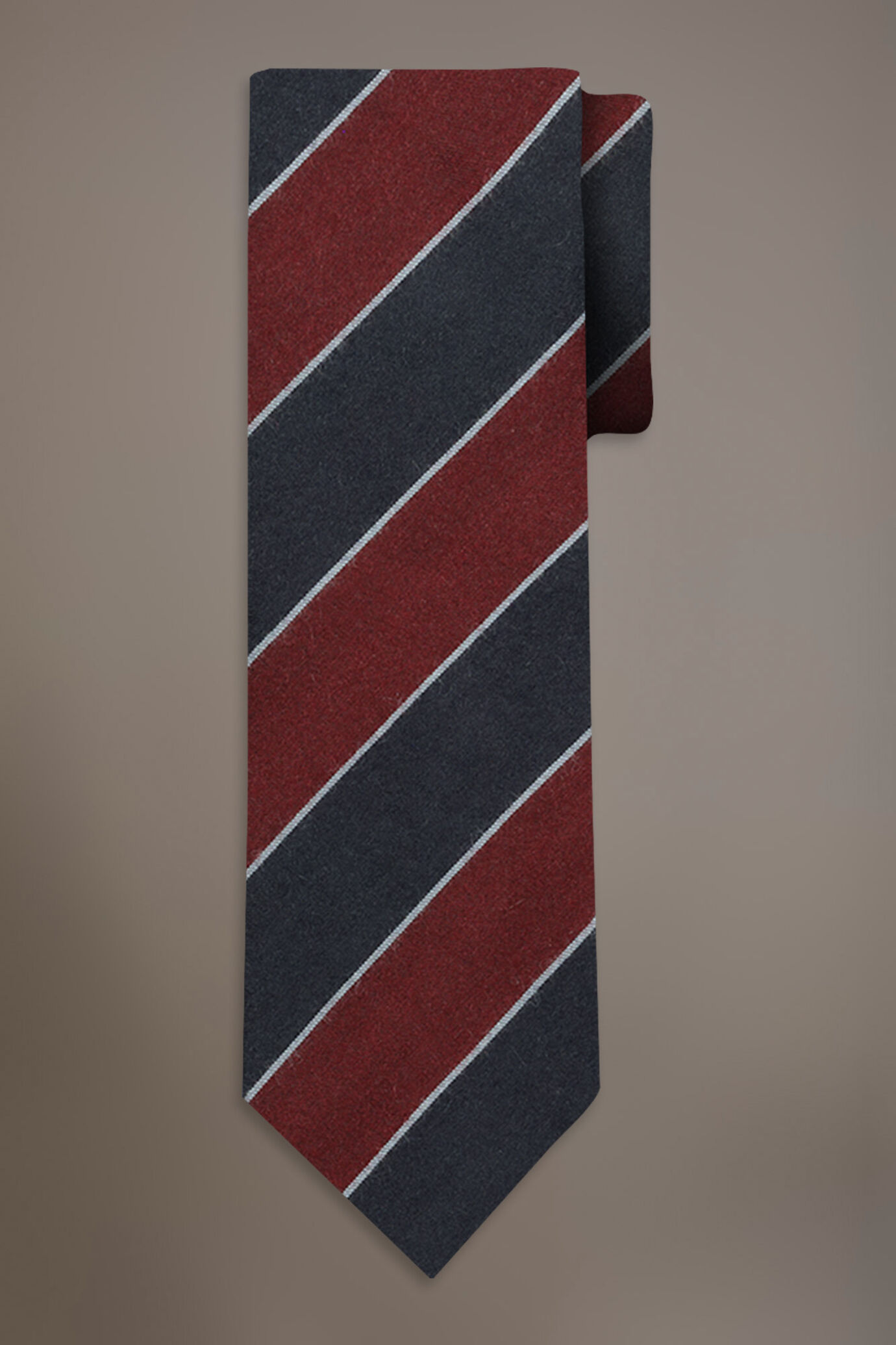 Regimental Brushed effect wool blend tie image number 0