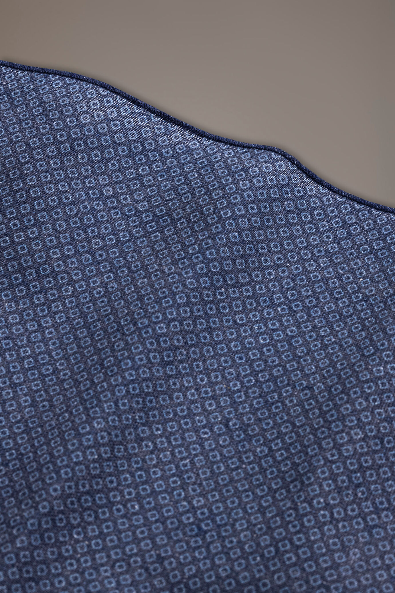 Pochette uomo misto lino disegno fantasia blue image number 1