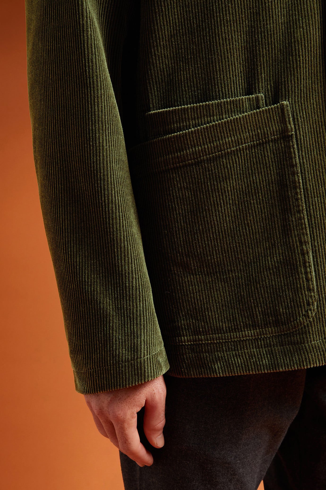 Giacca uomo con tre tasche 100% cotone in velluto a coste regular fit image number 2
