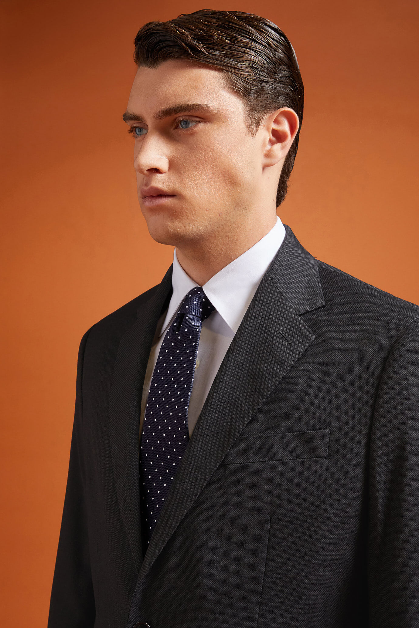 Costume homme à simple boutonnage avec motif œil-de-perdrix, coupe classique image number 3