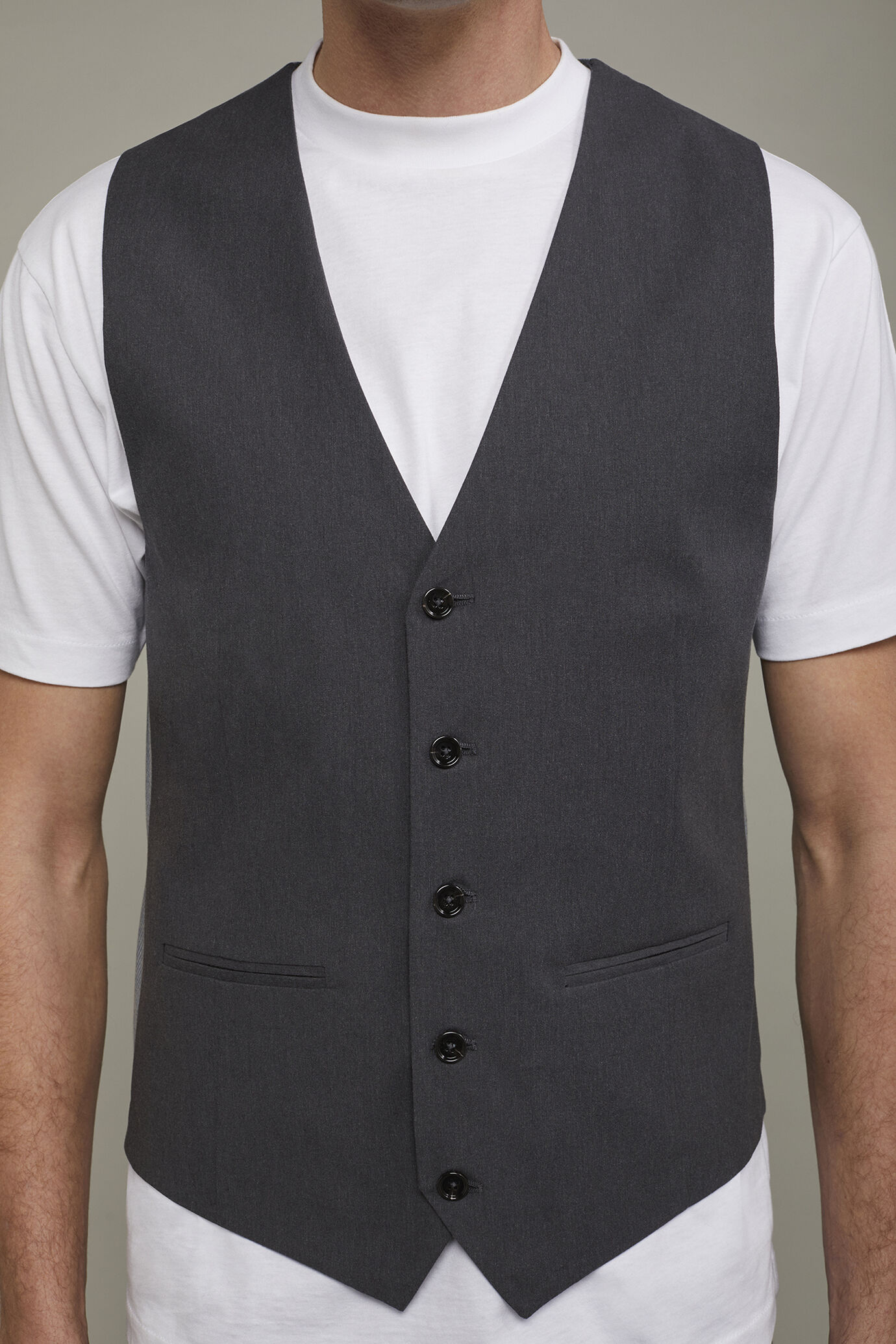 Gilet classico uomo in tessuto effetto fiammato regular fit image number 3
