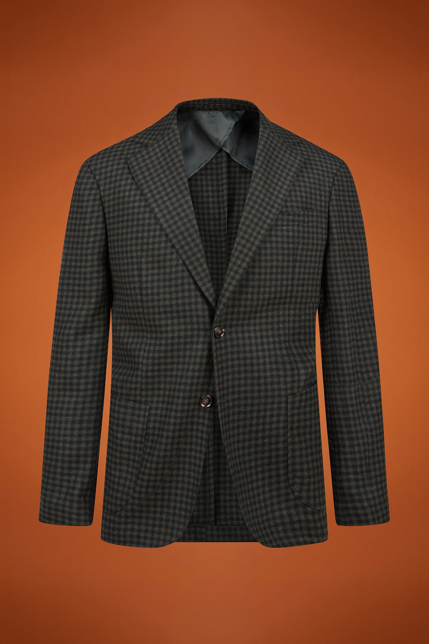 Veste classique à simple boutonnage en polylaine à petits carreaux, coupe classique