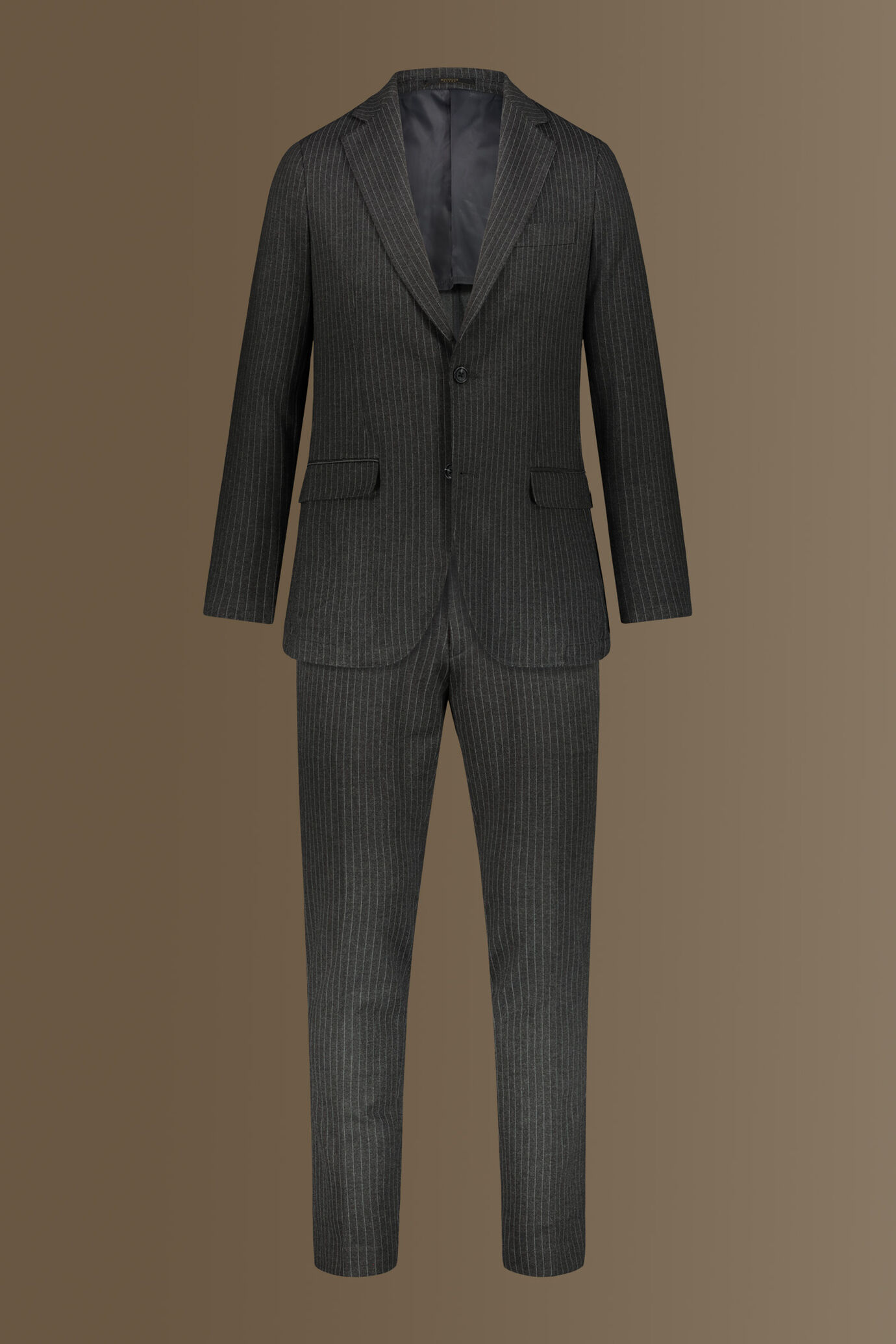 Single-breasted pinstripe jersey fabric suit image number 9