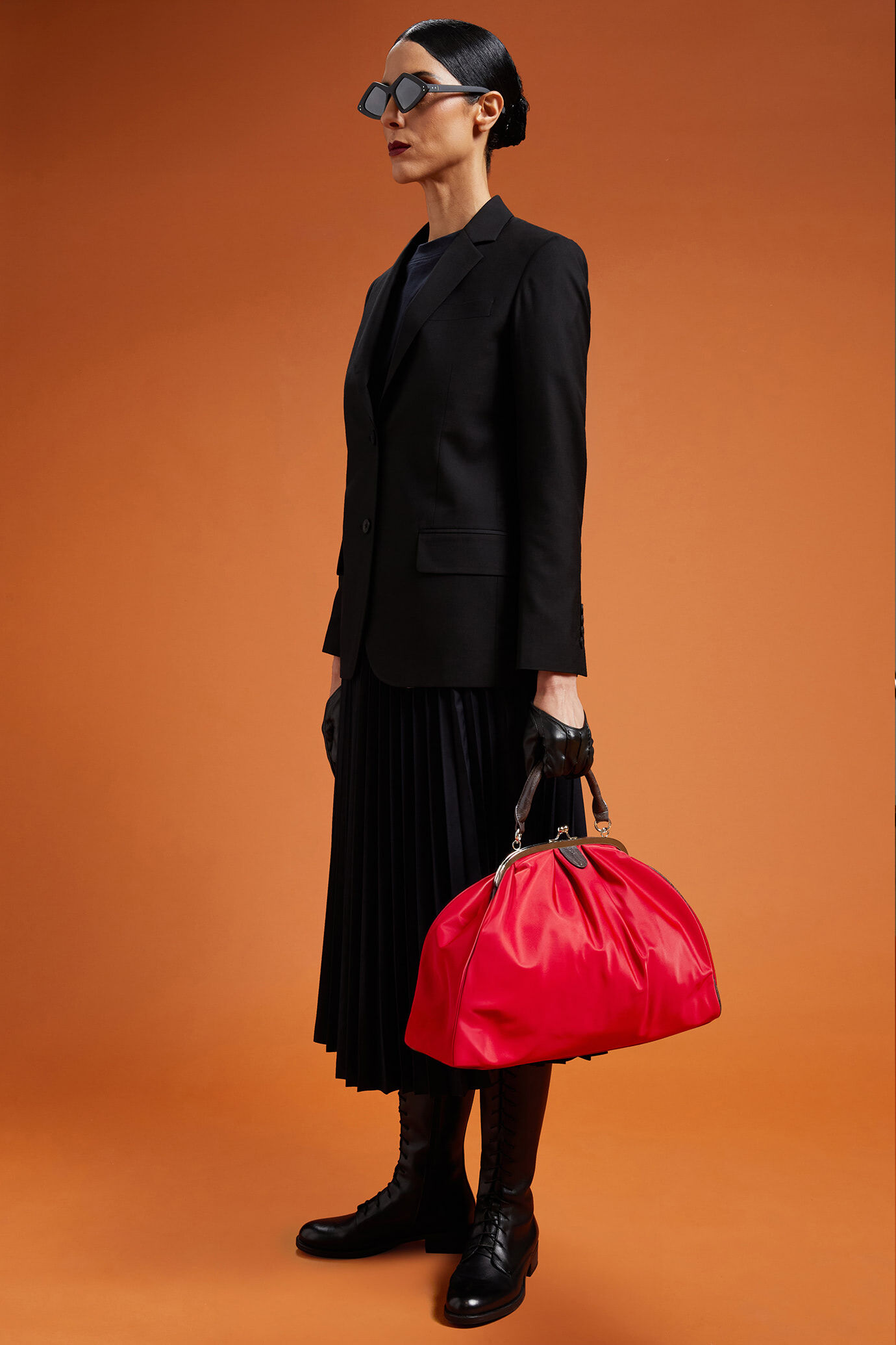 Borsa donna in tessuto tecnico con dettagli in ecopelle image number 4