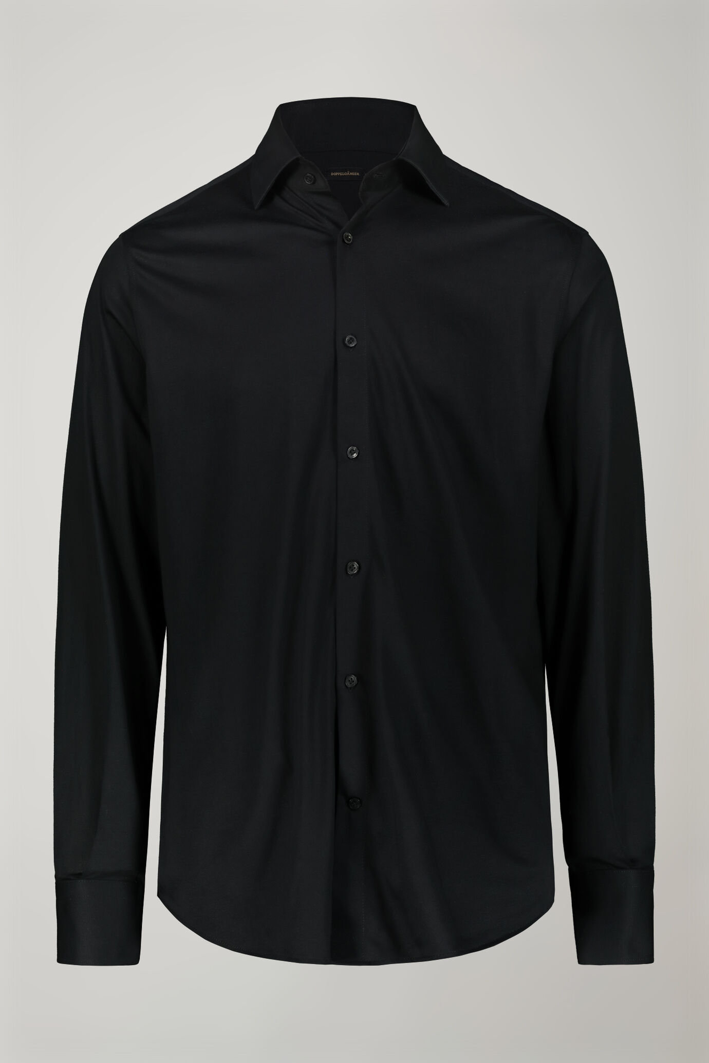 Polo camicia uomo a manica lunga con collo classico 100% cotone piquet regular fit image number 5