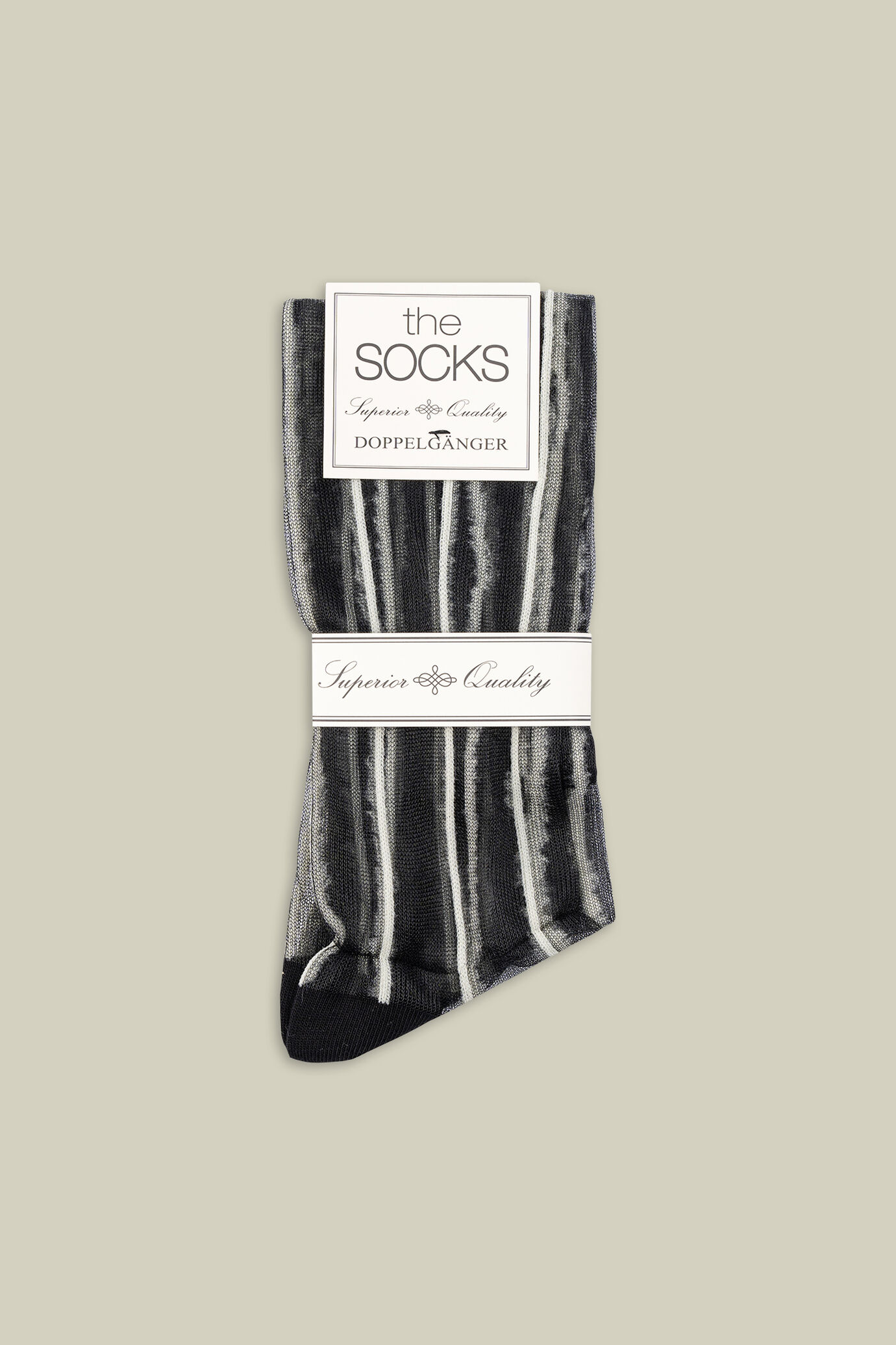 Women's transparent socks with vertical stripes image number 1