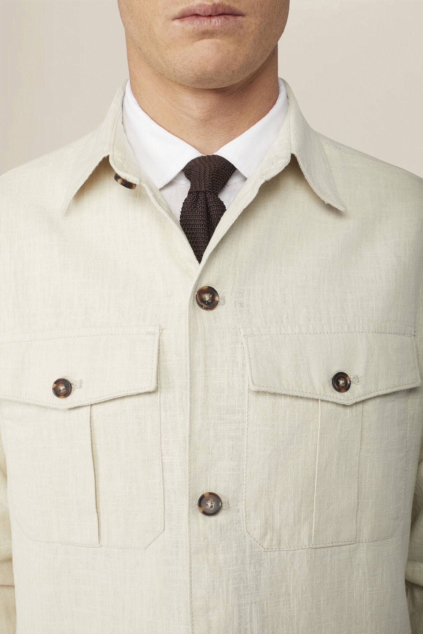 Giacca camicia uomo sfoderata con fibre naturali image number 2
