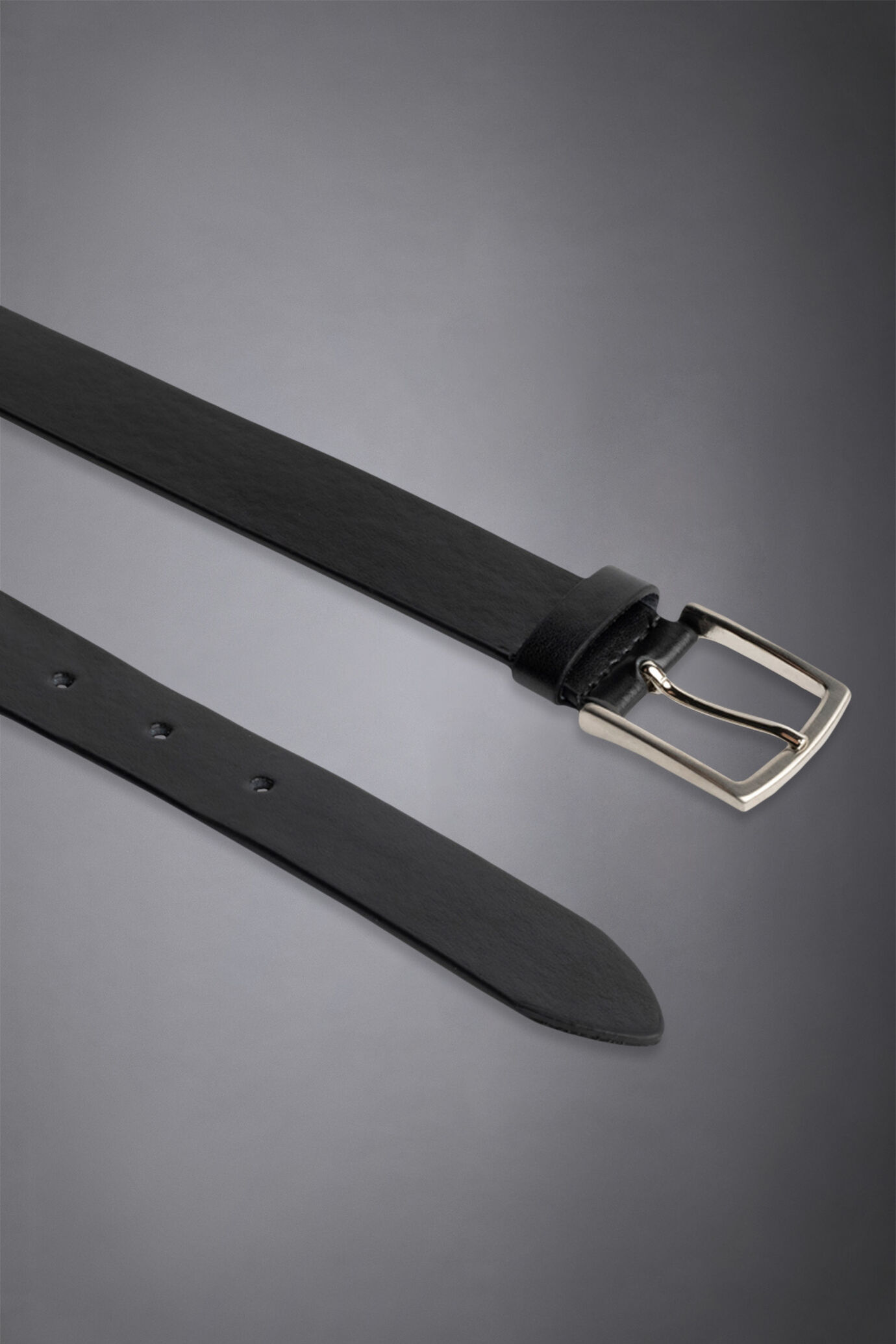 Cintura uomo rivestita in pelle liscia made in italy image number 1