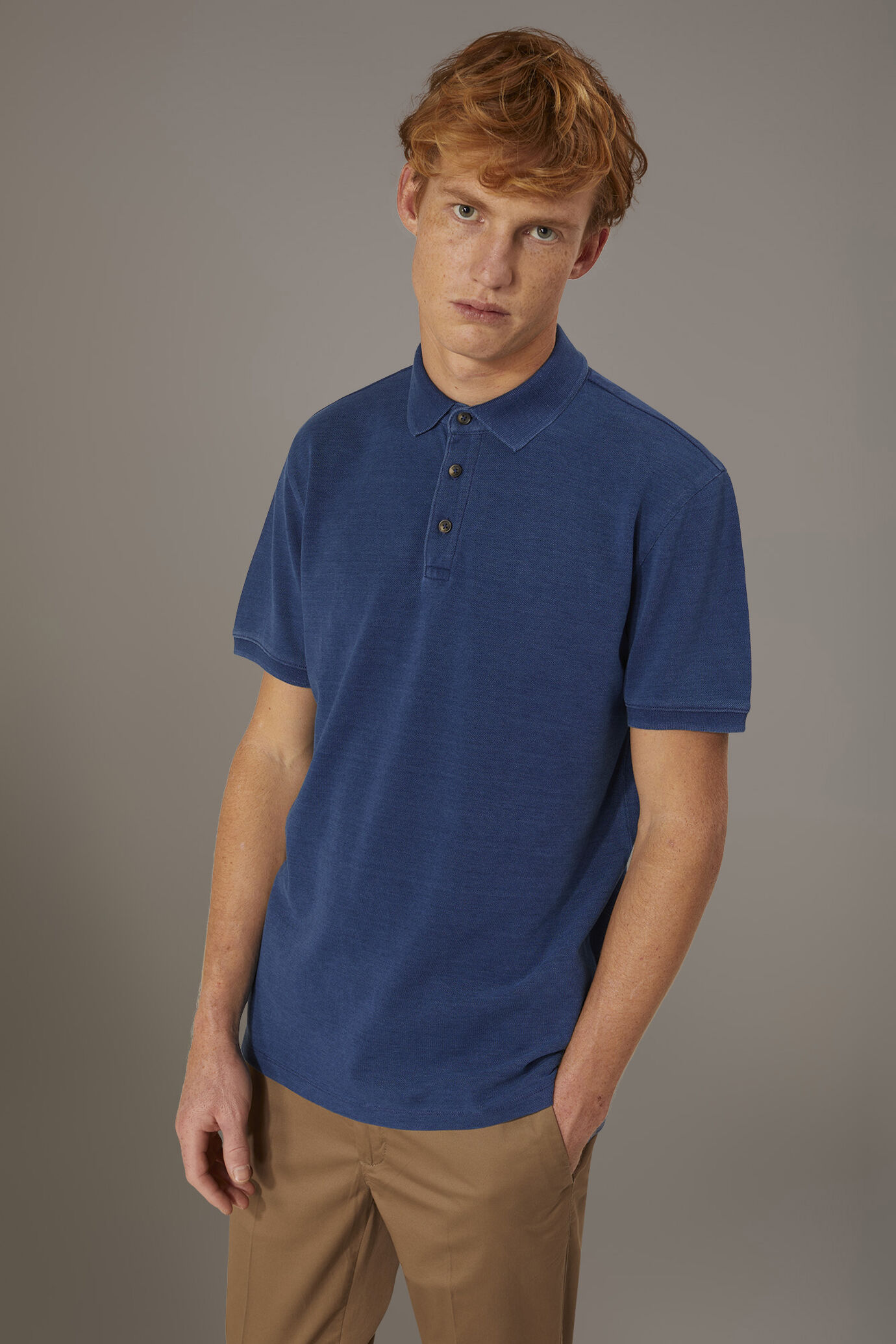Short sleeve polo 100% cotton denim effect Doppelganger Polos