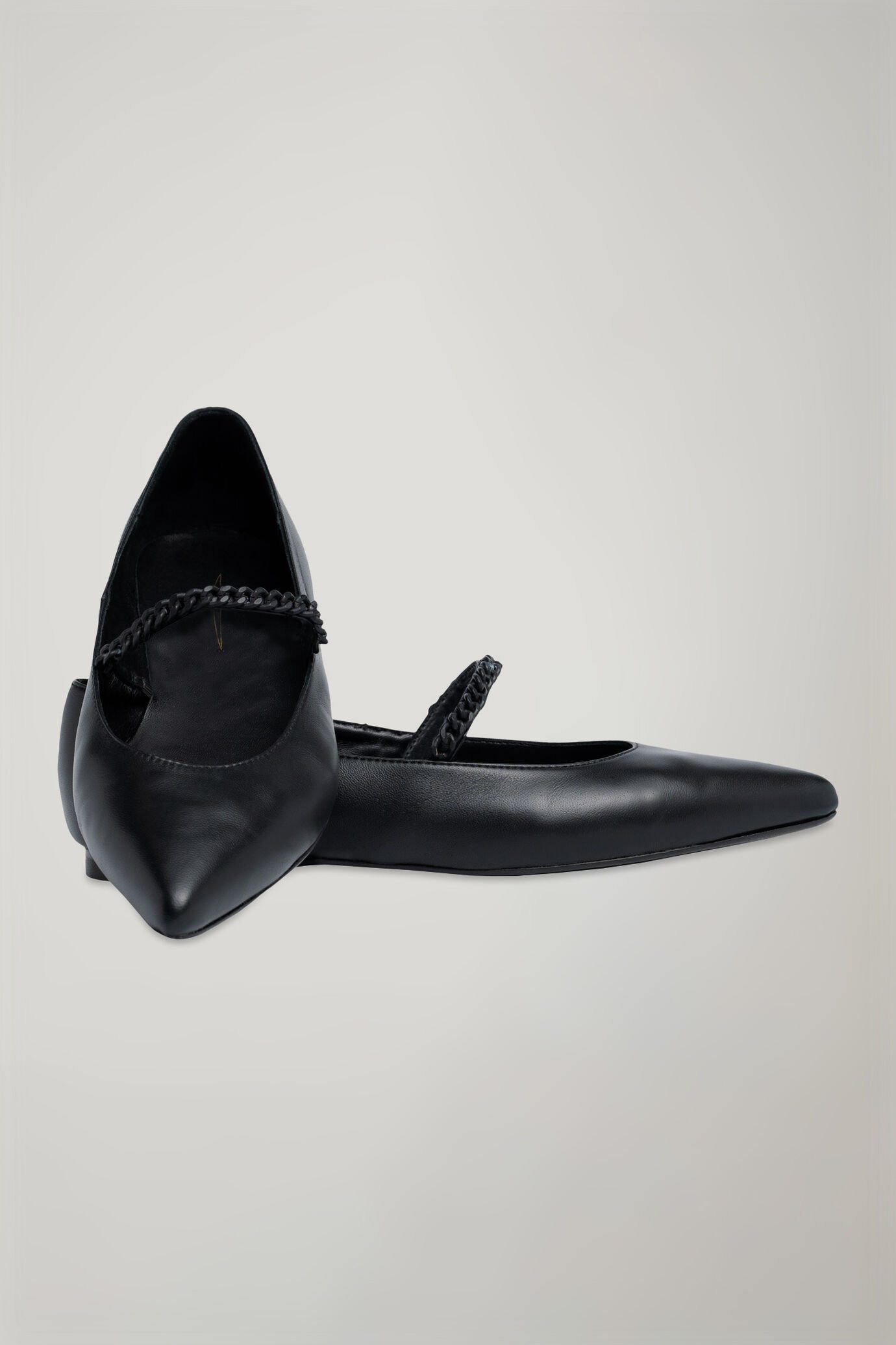 100% leather pointe ballerina shoes image number 0