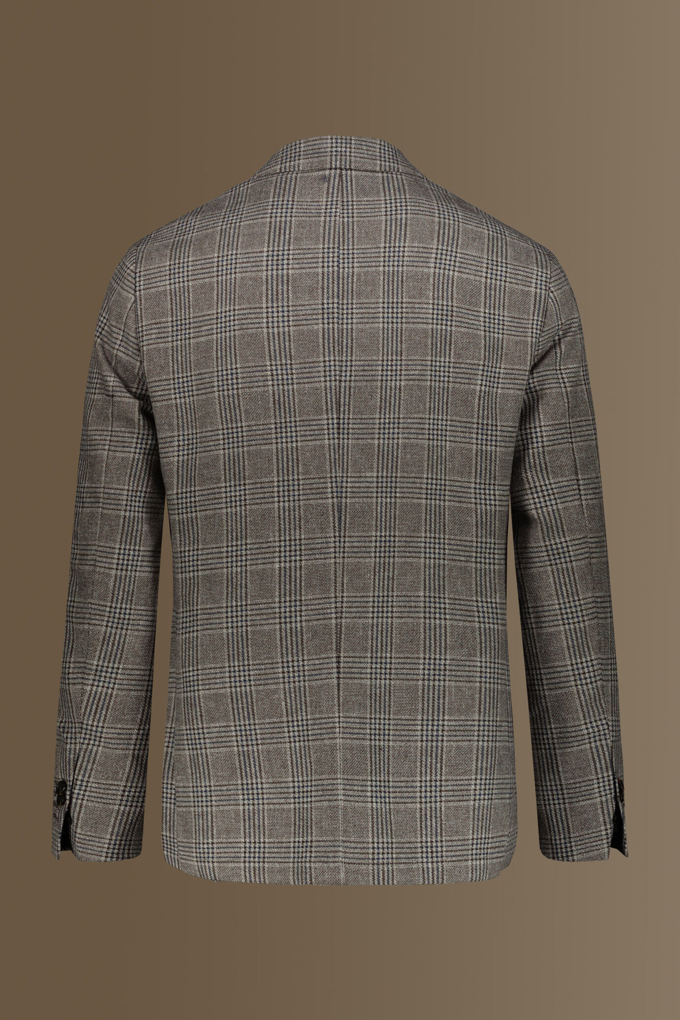 Single breasted jacket cotton linen fabric check design image number 6