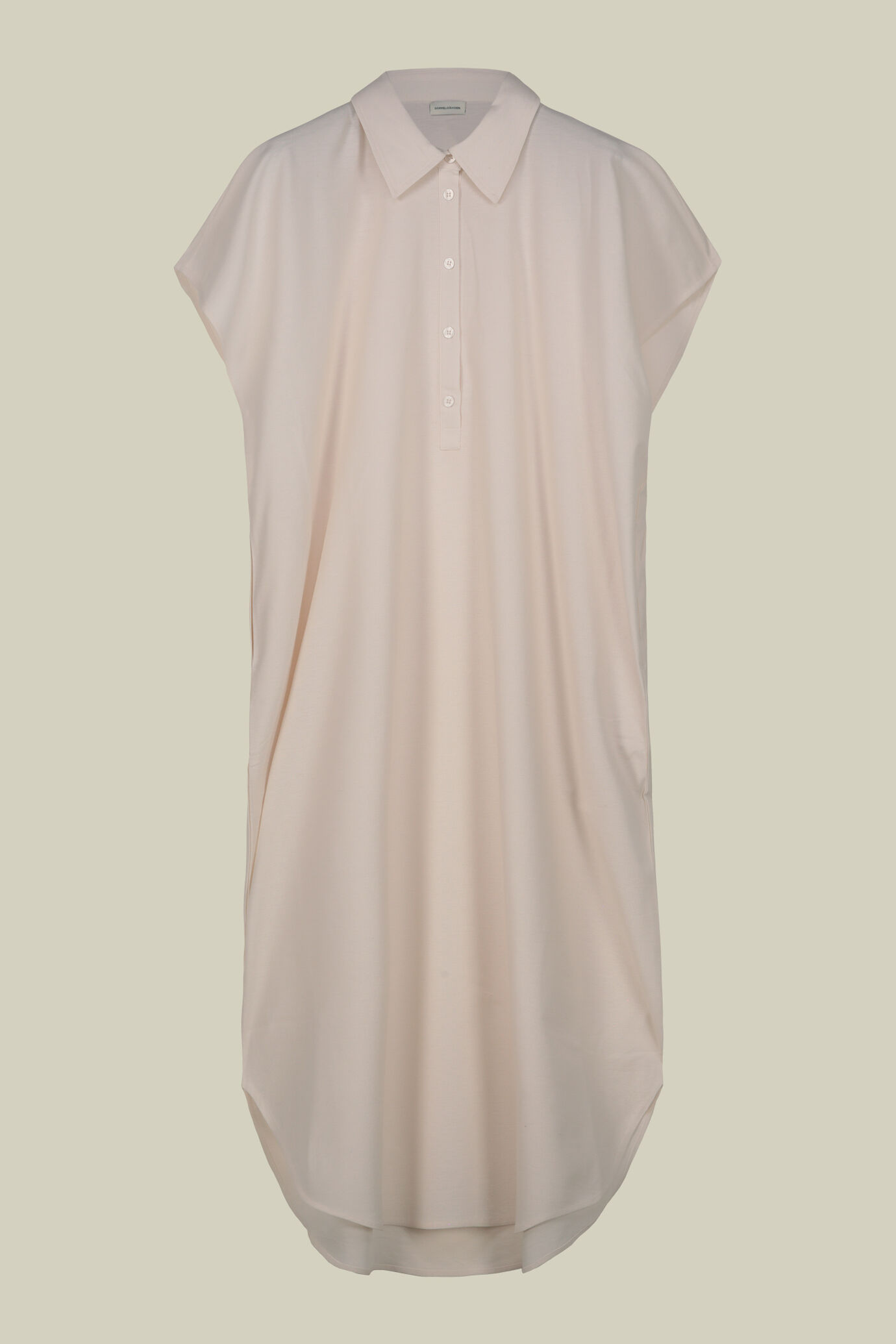 Dress with oversized polo neckline and side slits