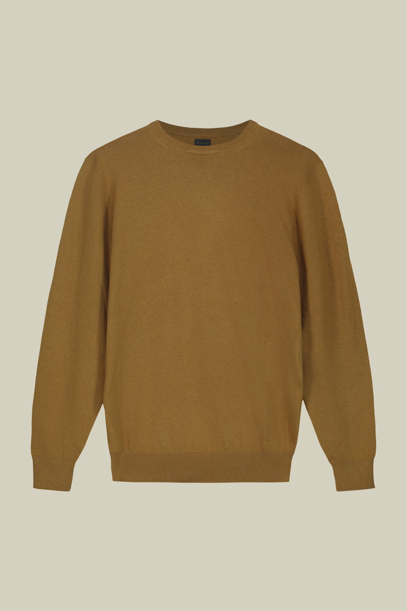 Men's regular fit crew neck jumper in wool and cotton image number 4
