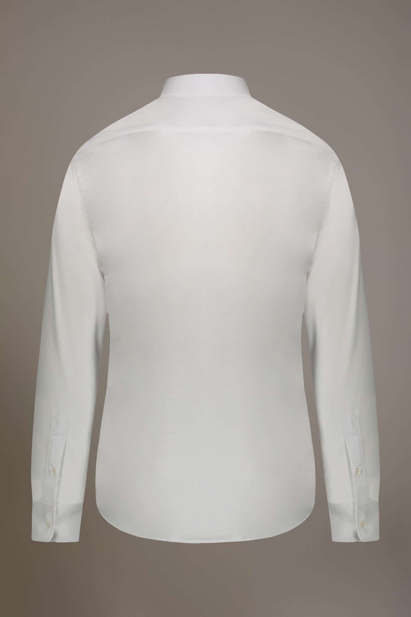 Camicia classica lavata con collo francese comfort fit tessuto jersey image number 4