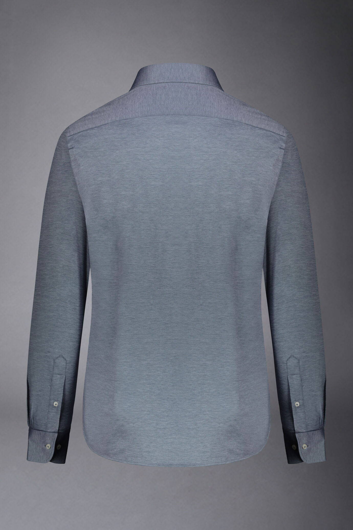 Klassisches geschlechtsloses Jersey-Shirt Französischer Kragen Bequeme Passform Bedruckter Melange-Stoff image number 5