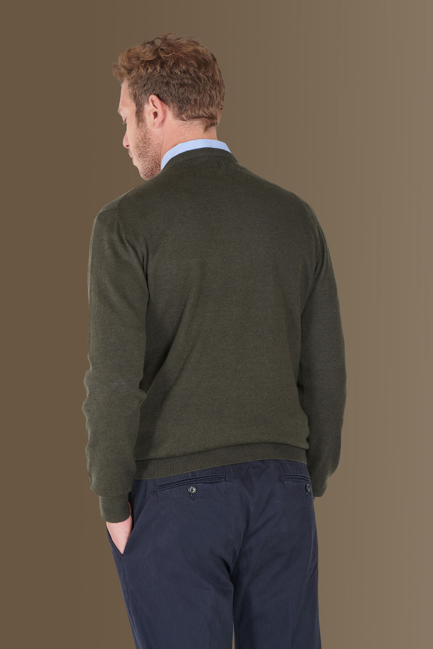 Maglia giro collo misto lana e cotone image number 1