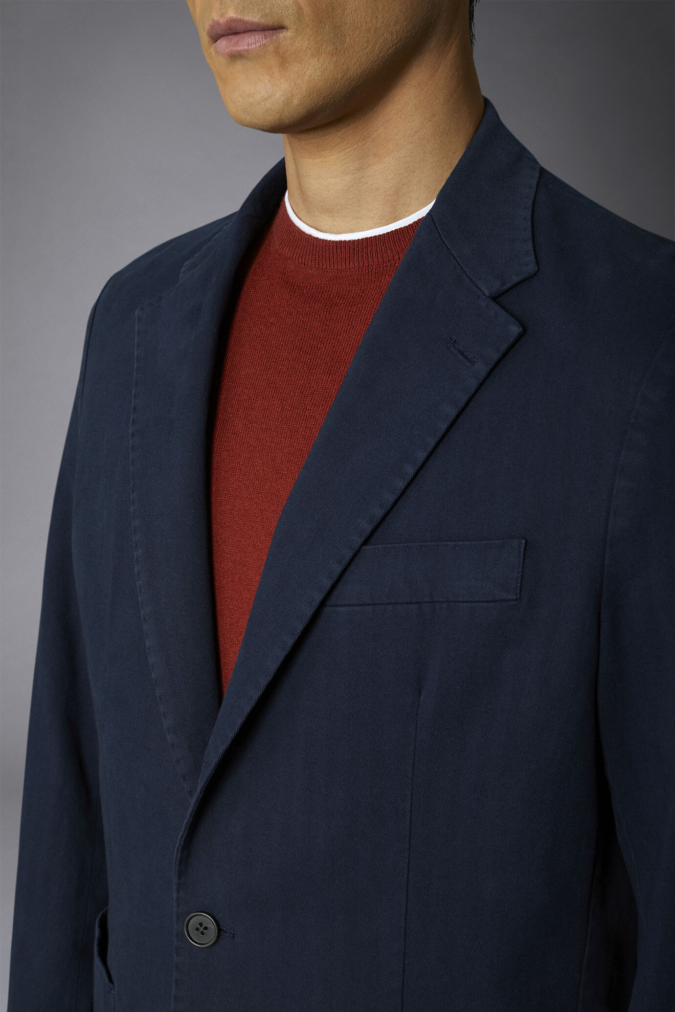 Veste à simple boutonnage avec poche plaquée design harringbone coupe régulière image number 3