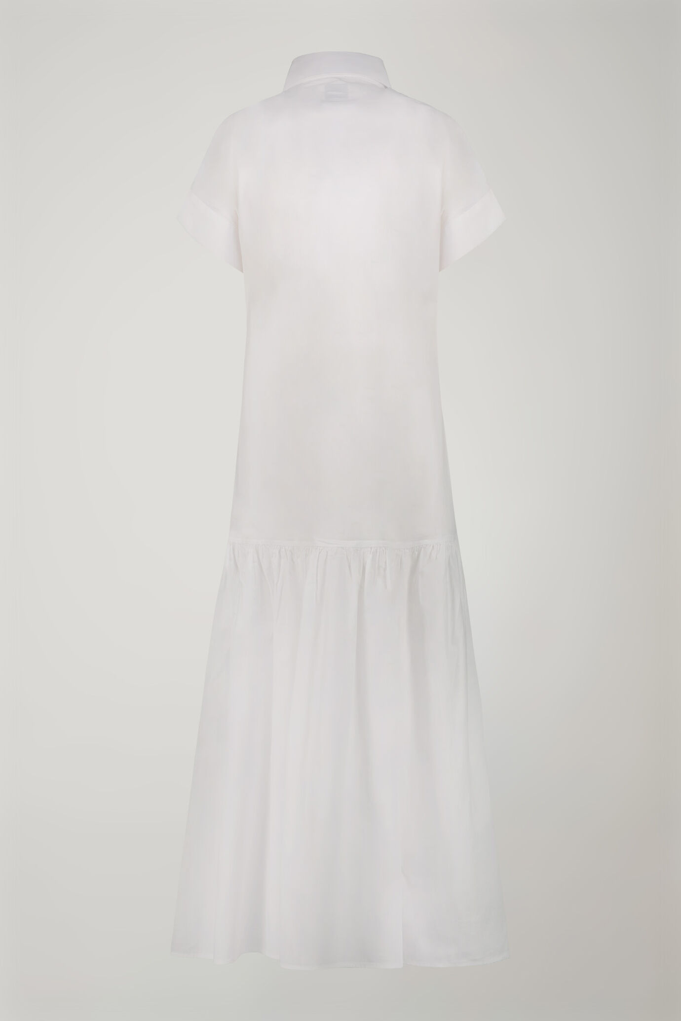 Vestito lungo donna 100% cotone tinta unita regular fit image number 1