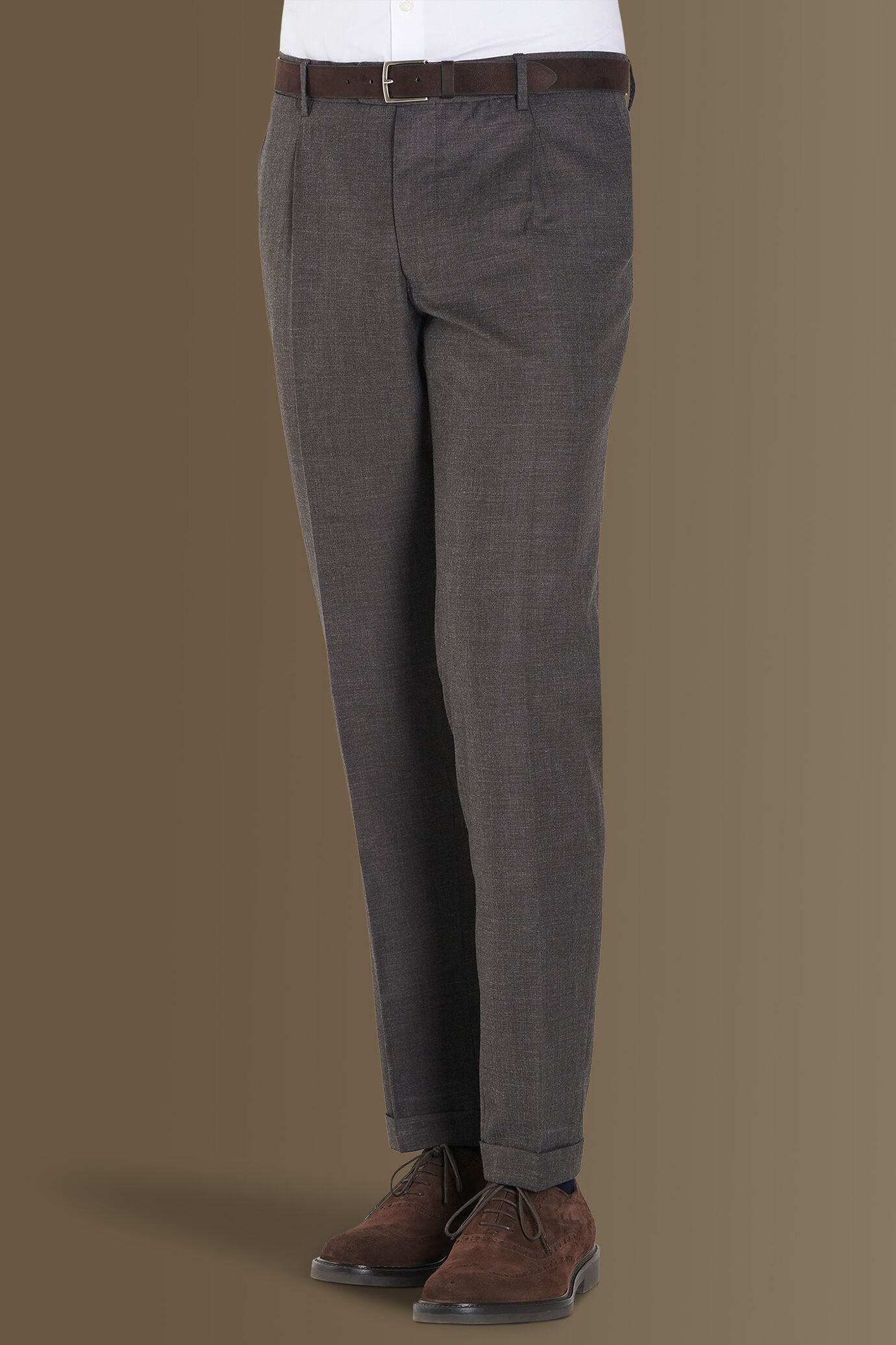 Abito monopetto uomo tinta unita pantalone con pinces image number 4