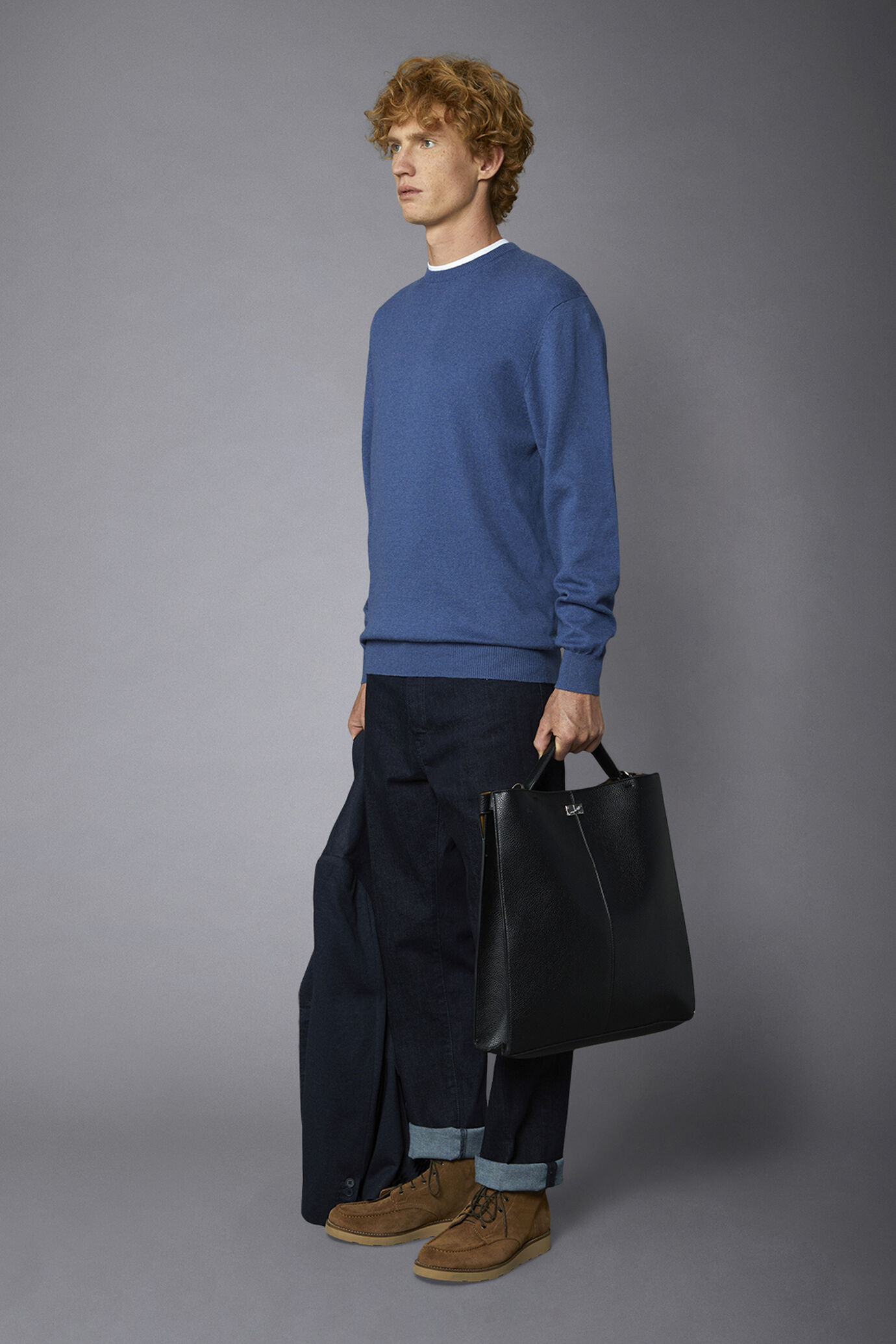 Maglia uomo girocollo lana e cotone image number 1