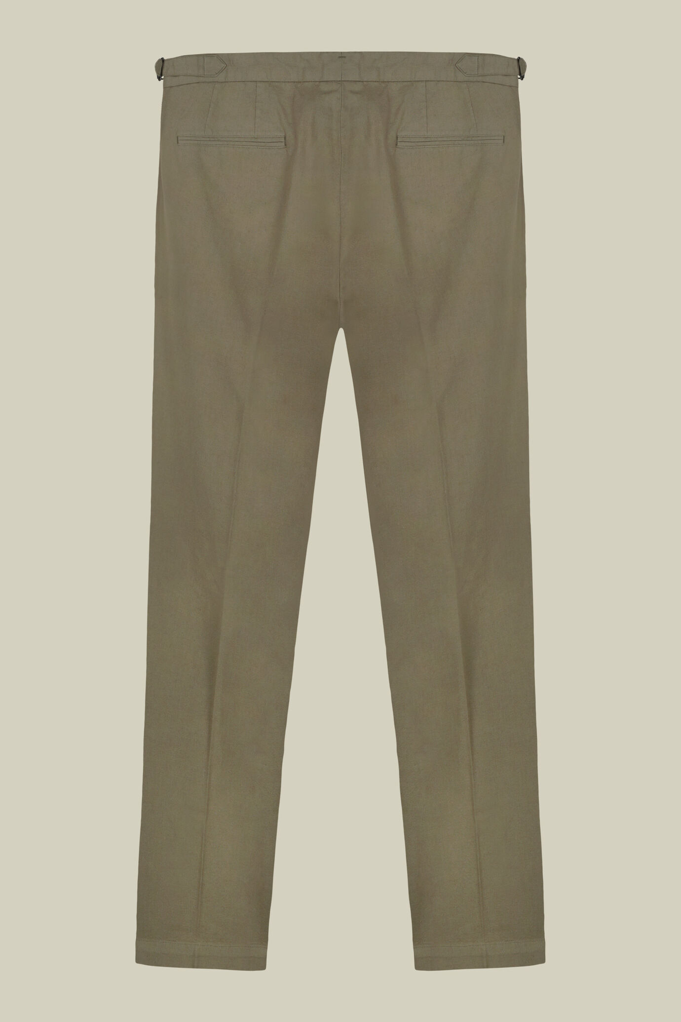 Pantalone uomo con doppia pinces e fibbie laterali misto cotone e lino image number 5