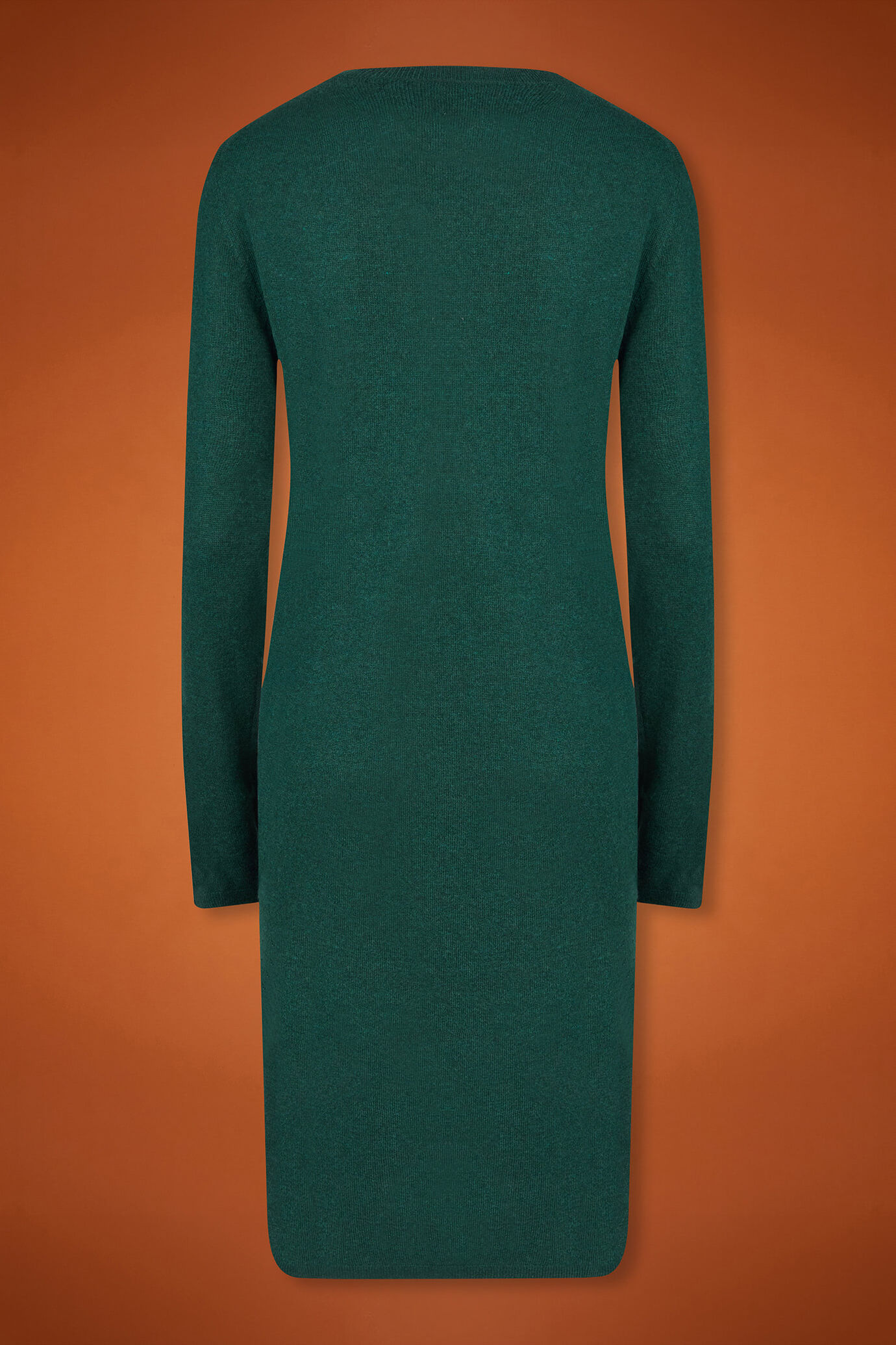 Robe femme en maille à col rond avec fentes latérales, coupe classique image number 5