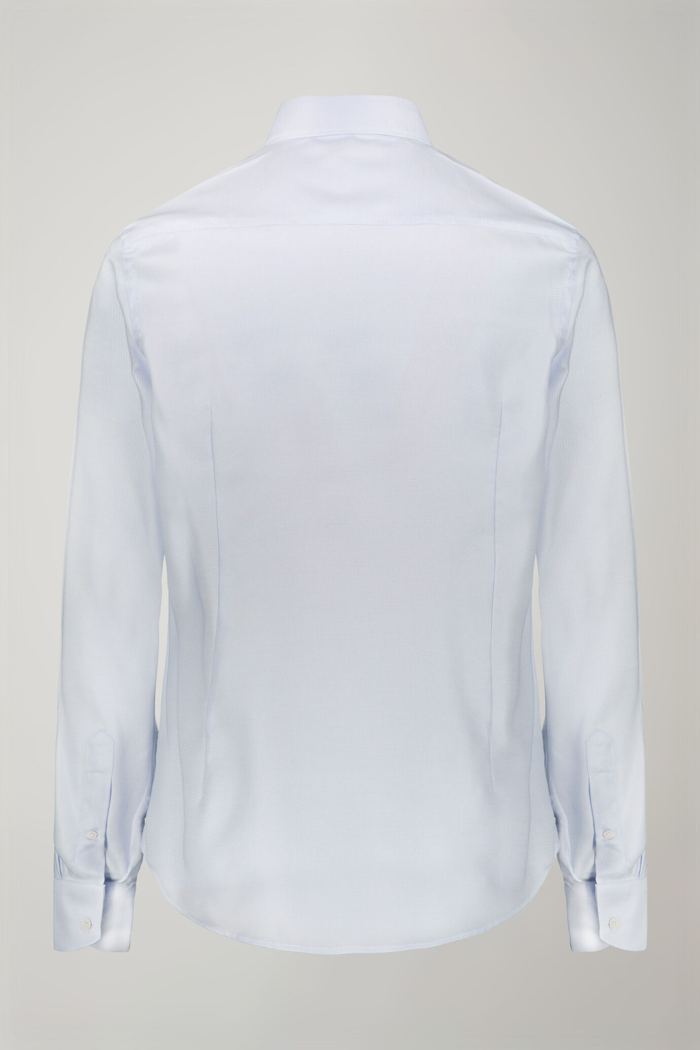 Chemise homme à col classique en tissu armuré 100 % coton uni coupe régulière image number 6