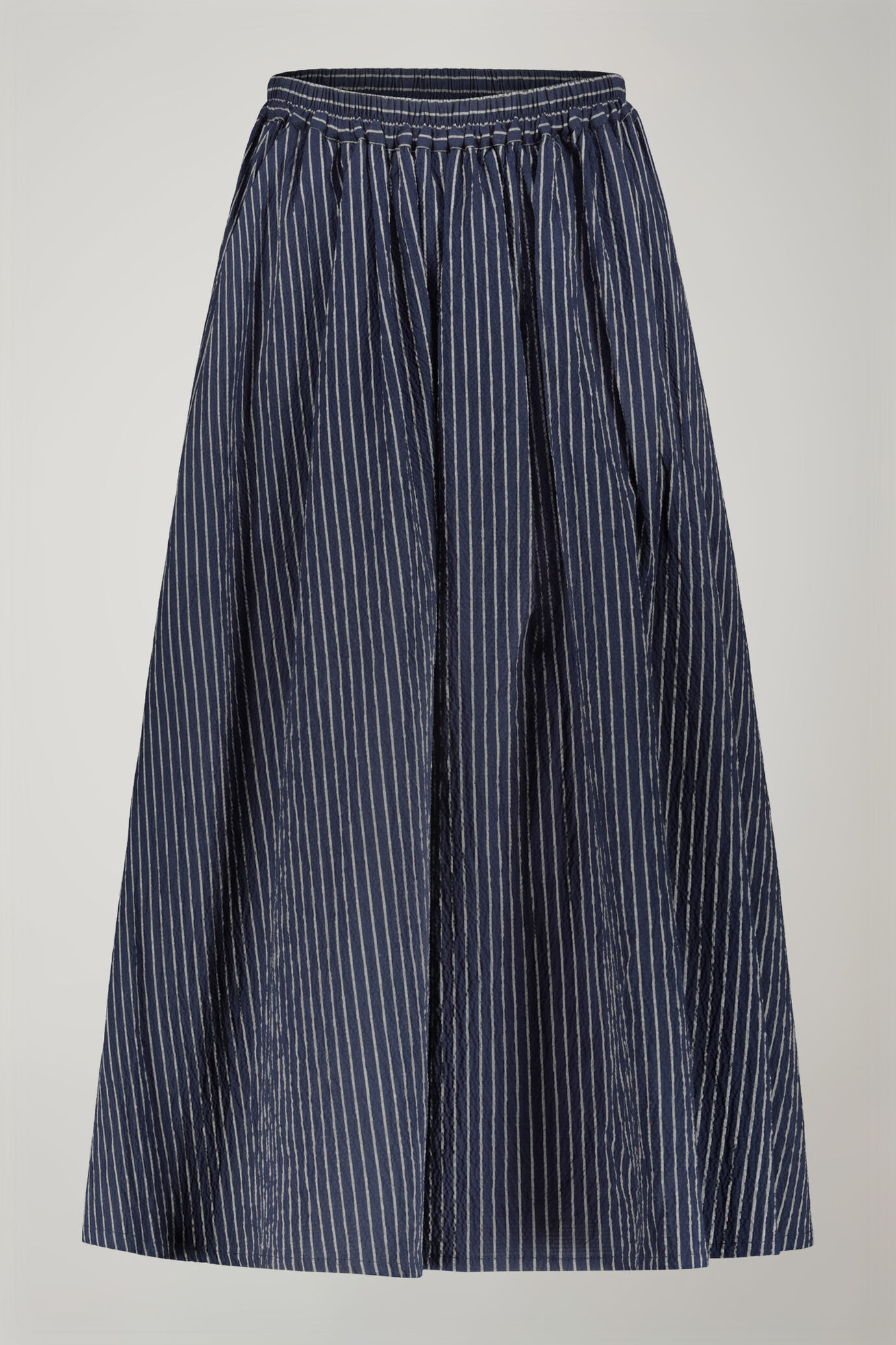 Gonna donna in cotone goffrato gessato regular fit image number 4