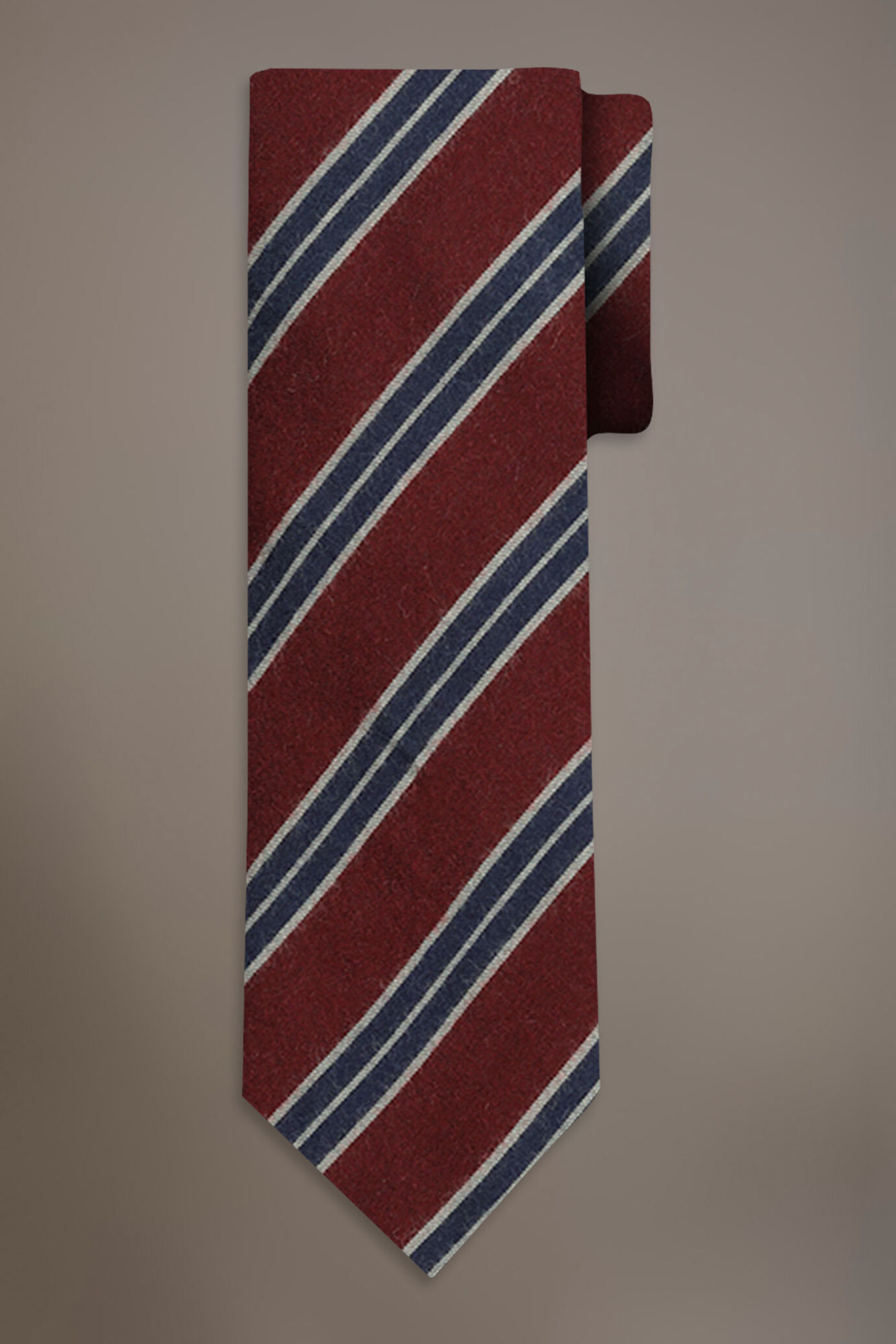 Regimental Brushed effect wool blend tie image number 0