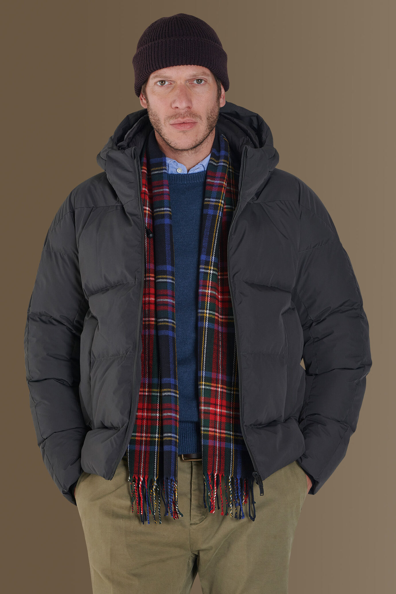Quilted padded jacket poly tech image number 1