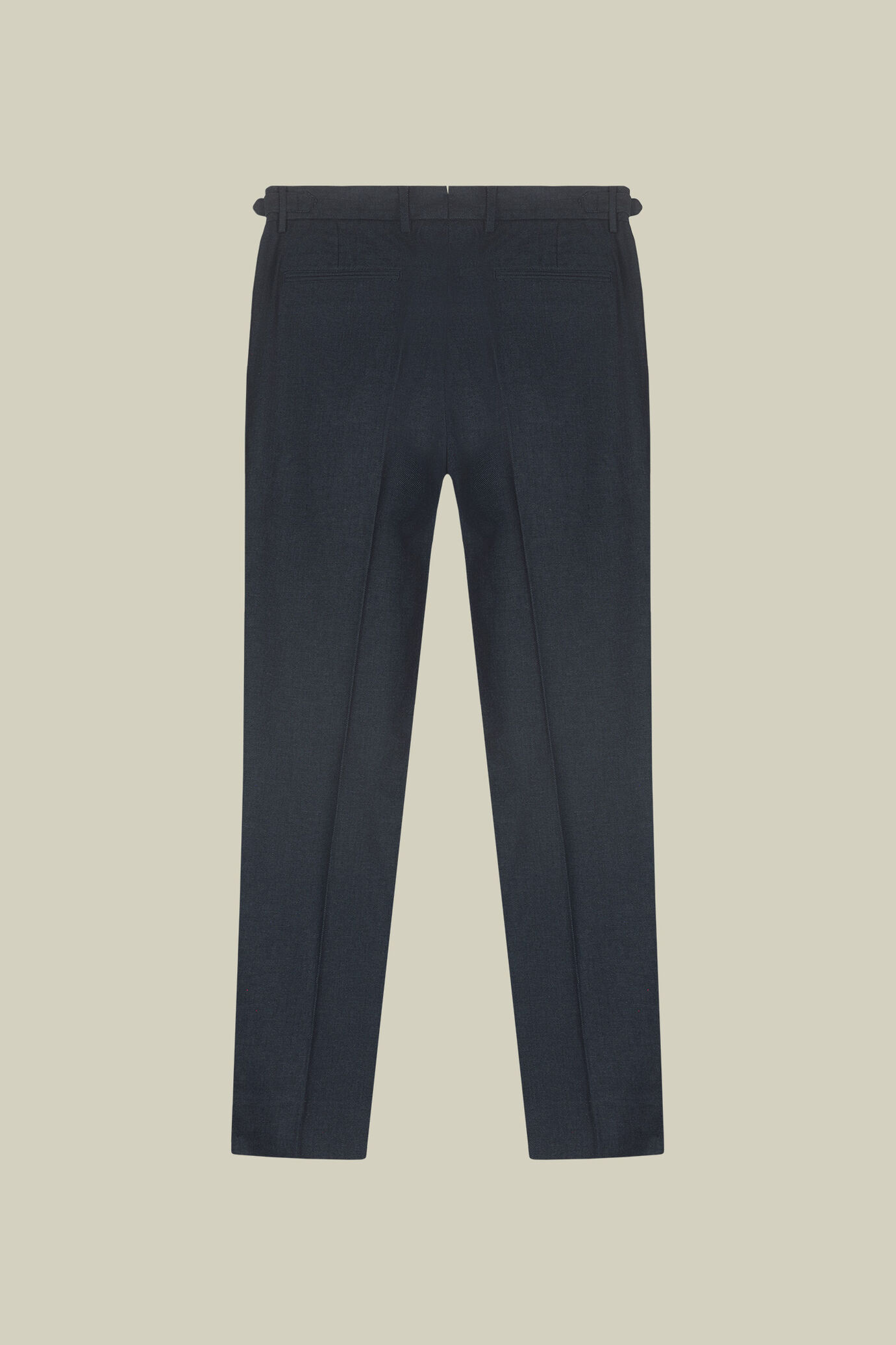 Pantalone classico in tessuto chambray regular fit image number 5