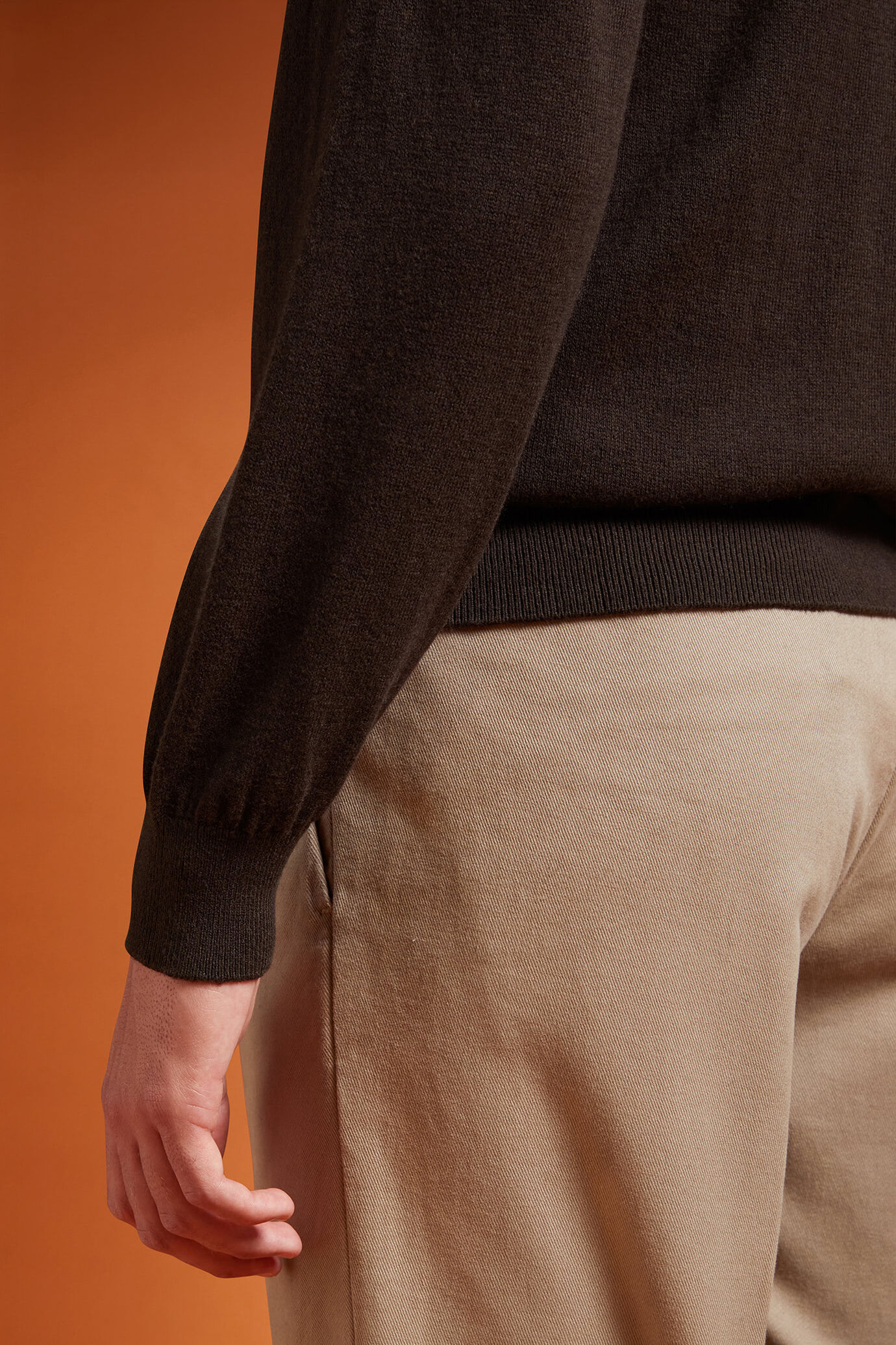 Men's regular fit turtleneck jumper in wool and cotton image number 2