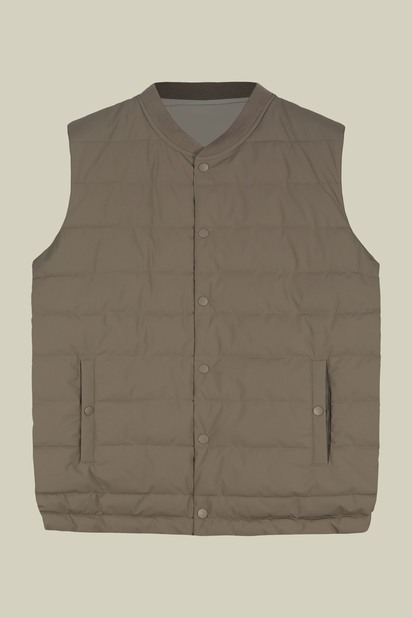 Men's reversible two-colour sleeveless vest with light padding image number 6