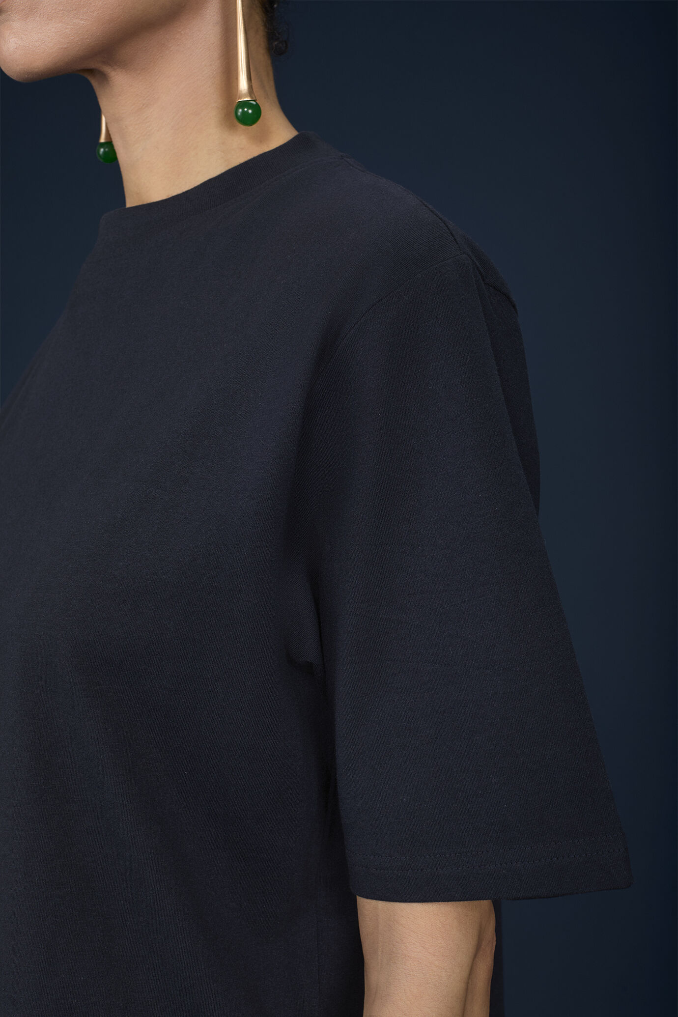 T-shirt femme &agrave; col rond, 100% coton, manches mi-longues, coupe classique image number 3