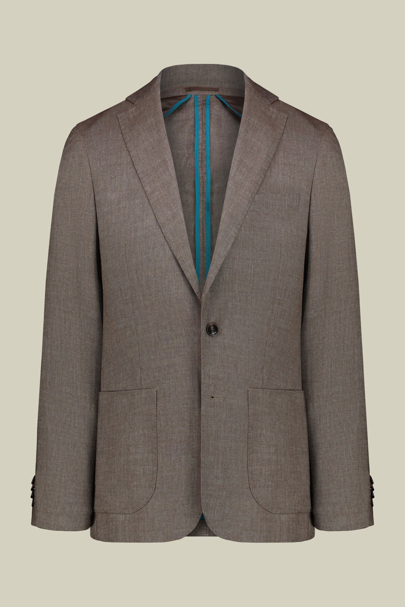 Men's single-breasted suit in linen blend, regular fit