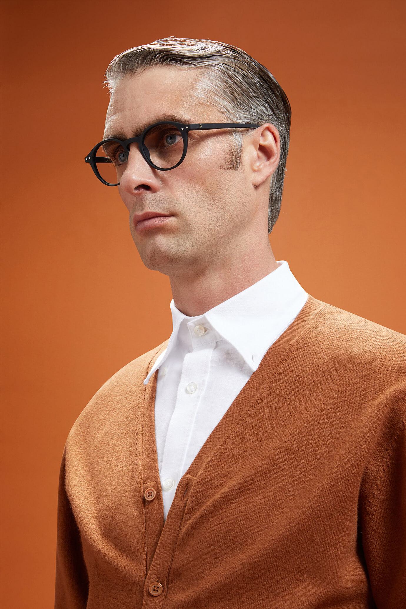 Herren-Strickjacke mit V-Ausschnitt aus Wolle und Baumwolle in normaler Passform image number 2