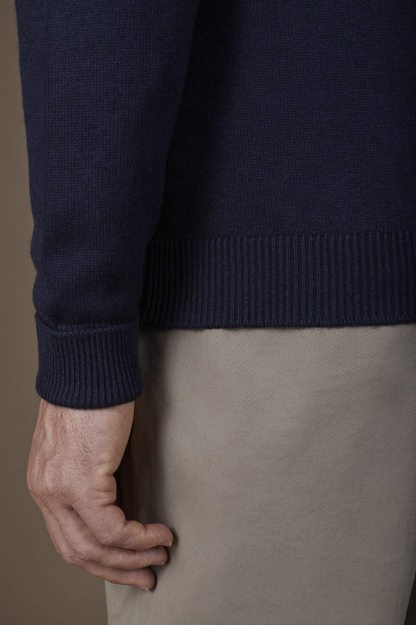 Herren-Polo aus Wolle und Baumwolle in normaler Passform image number 3