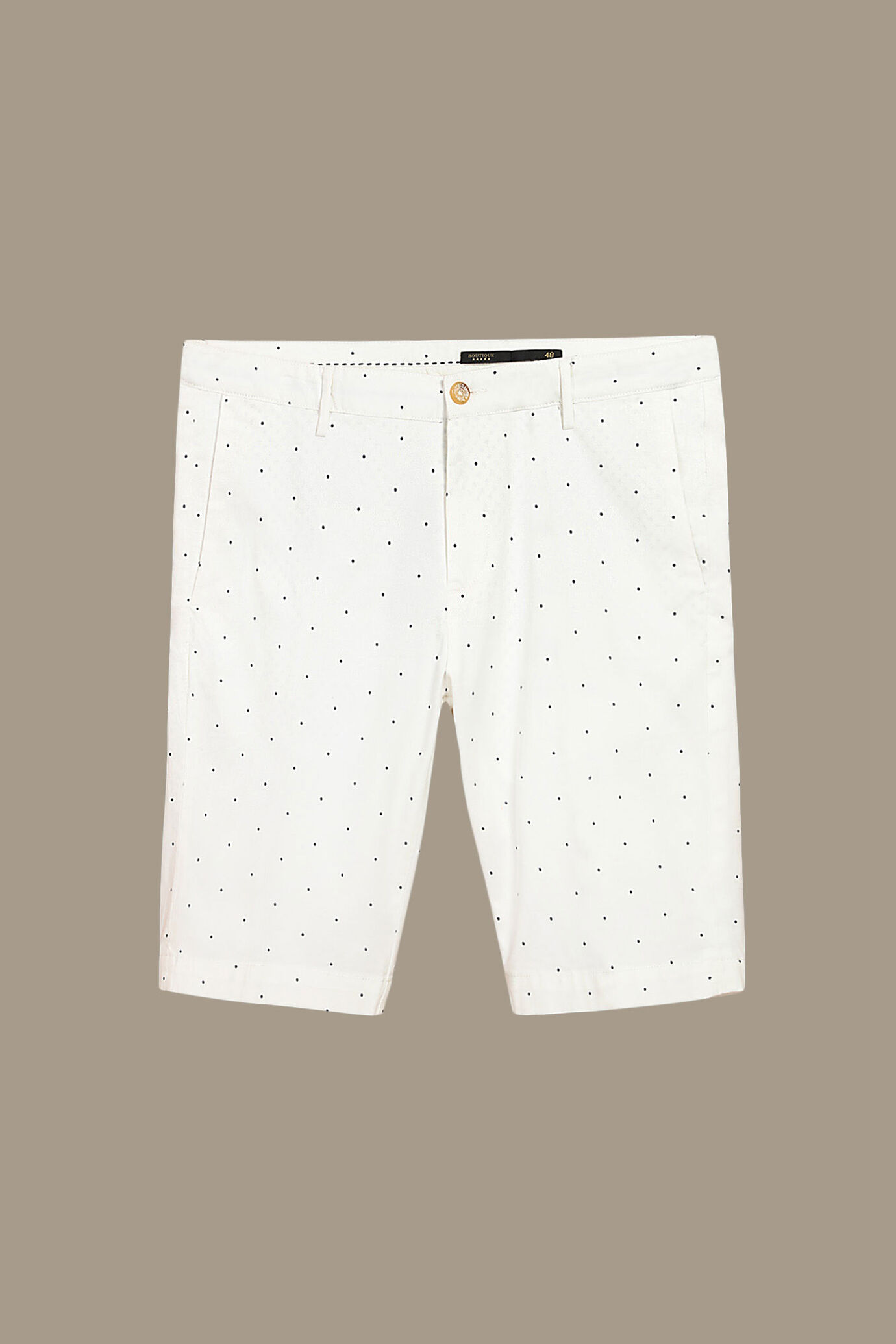 Chino bermuda twill construction with pois print image number 0
