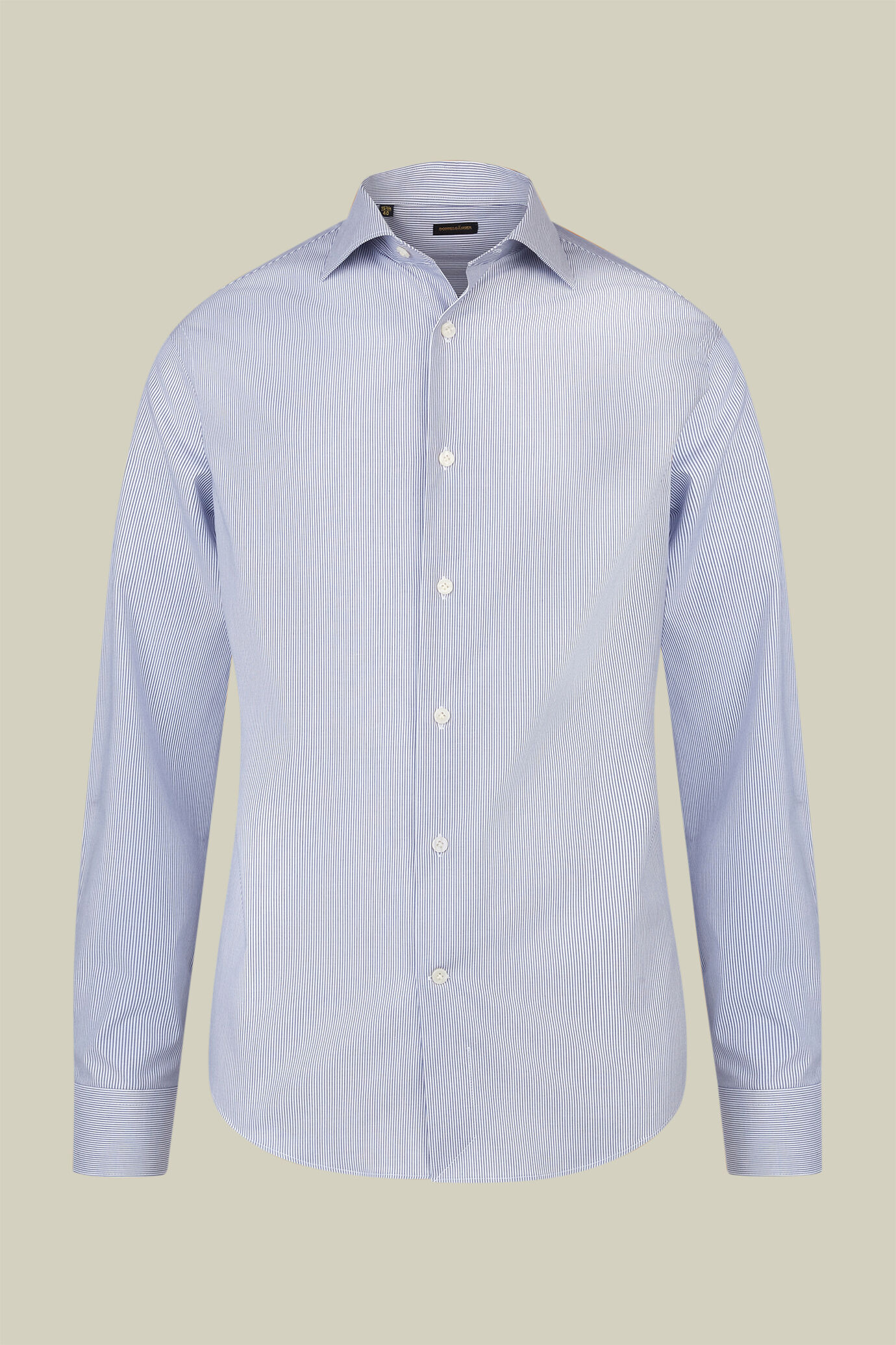 Men's regular fit classic shirt in yarn-dyed striped cotton with a classic collar