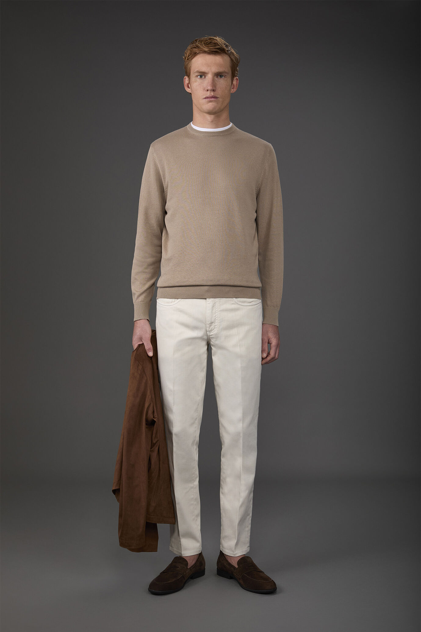 Maglia uomo girocollo bio-washed 100% cotone