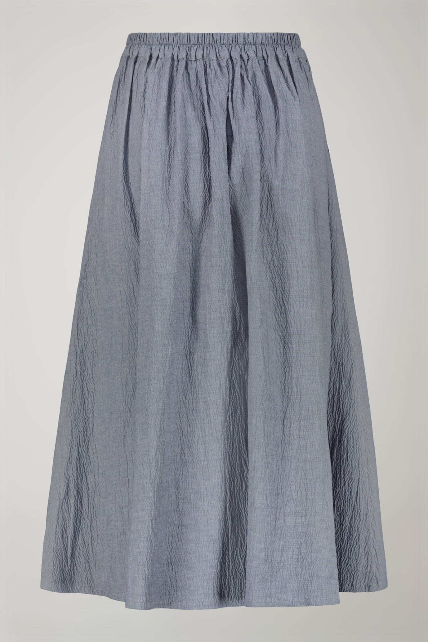 Women's solid color embossed cotton skirt regular fit image number 5